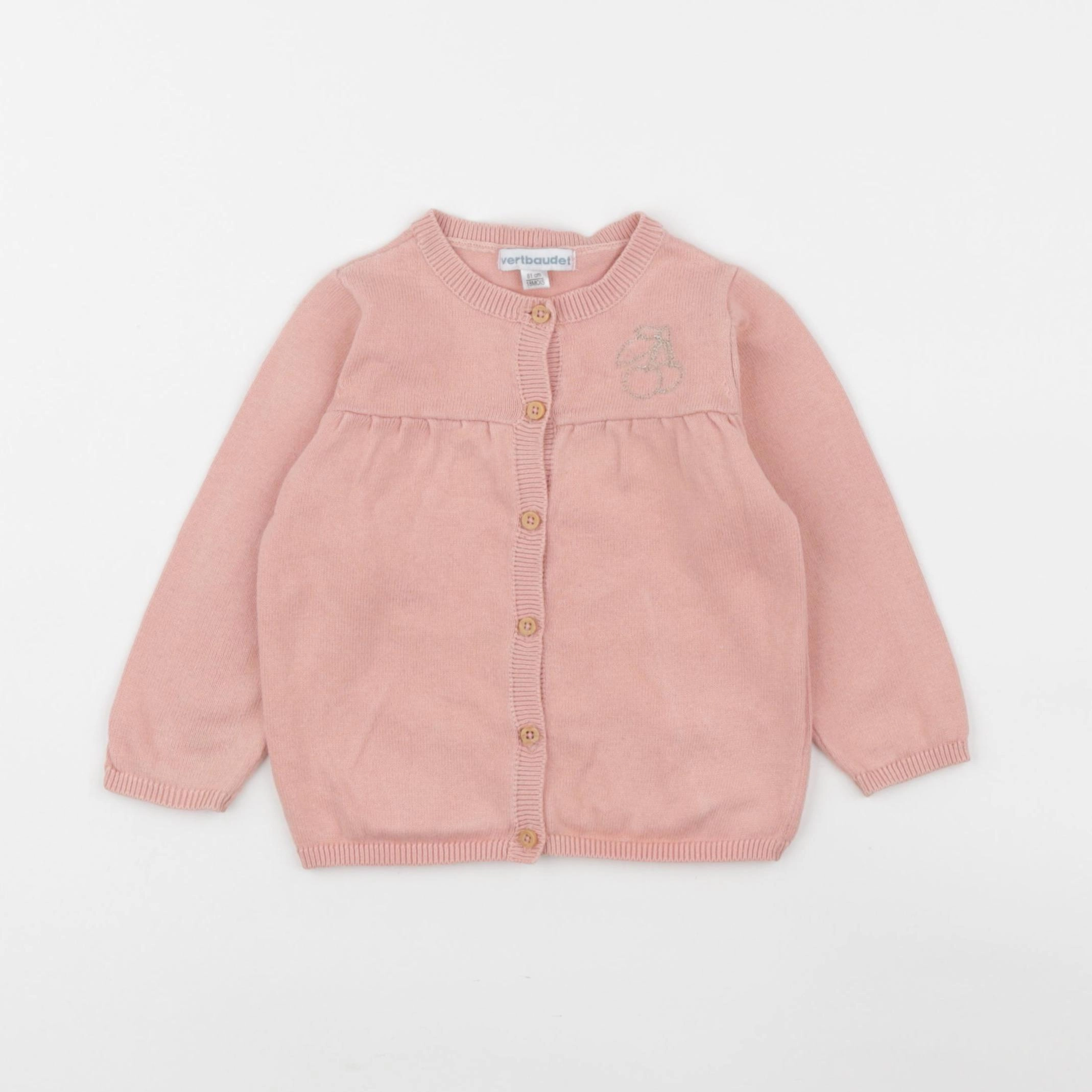 Vertbaudet - gilet rose - 18 mois