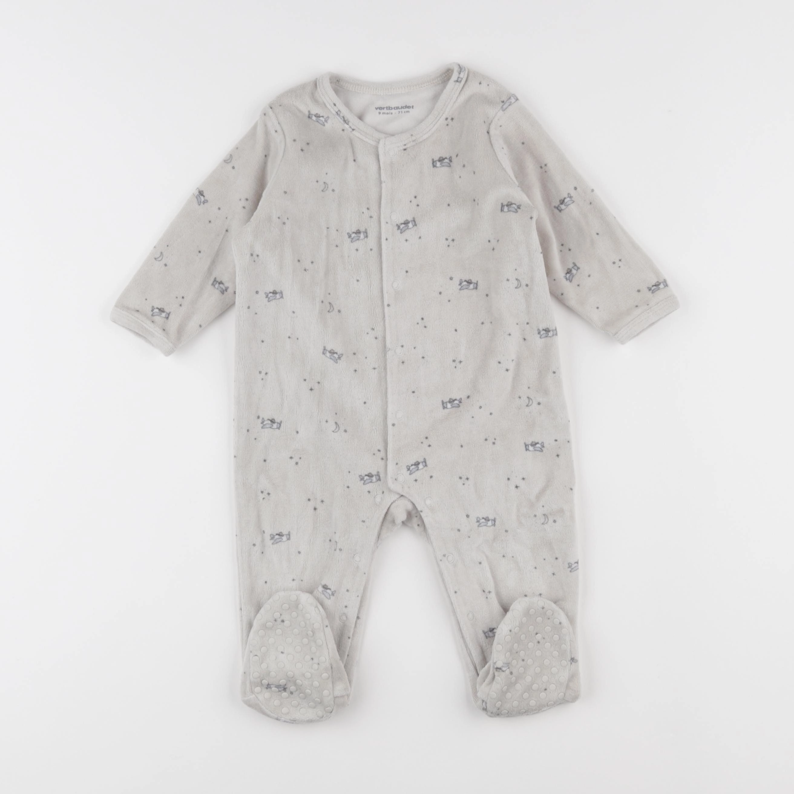 Vertbaudet - pyjama velours vert - 9 mois