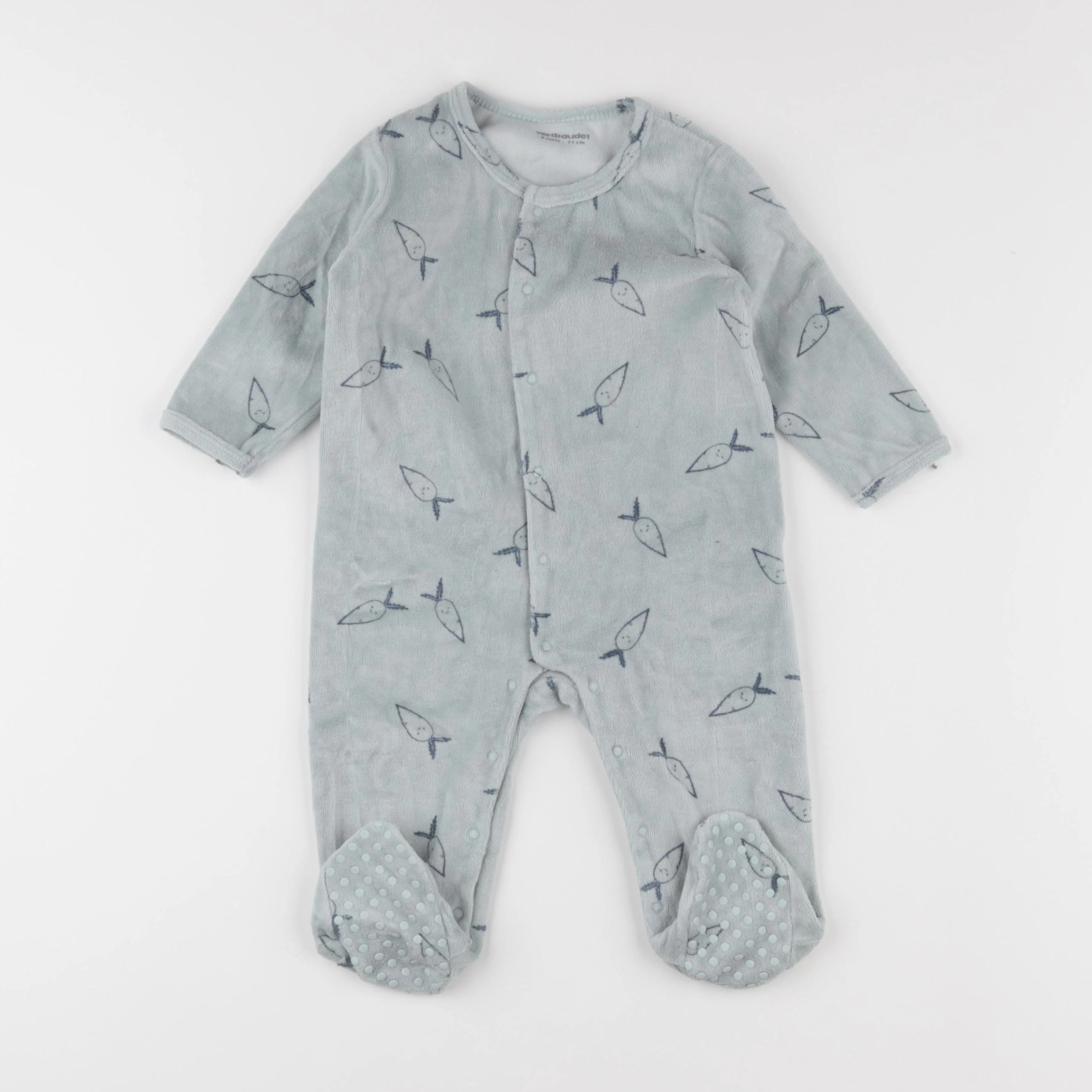 Vertbaudet - pyjama velours vert - 9 mois