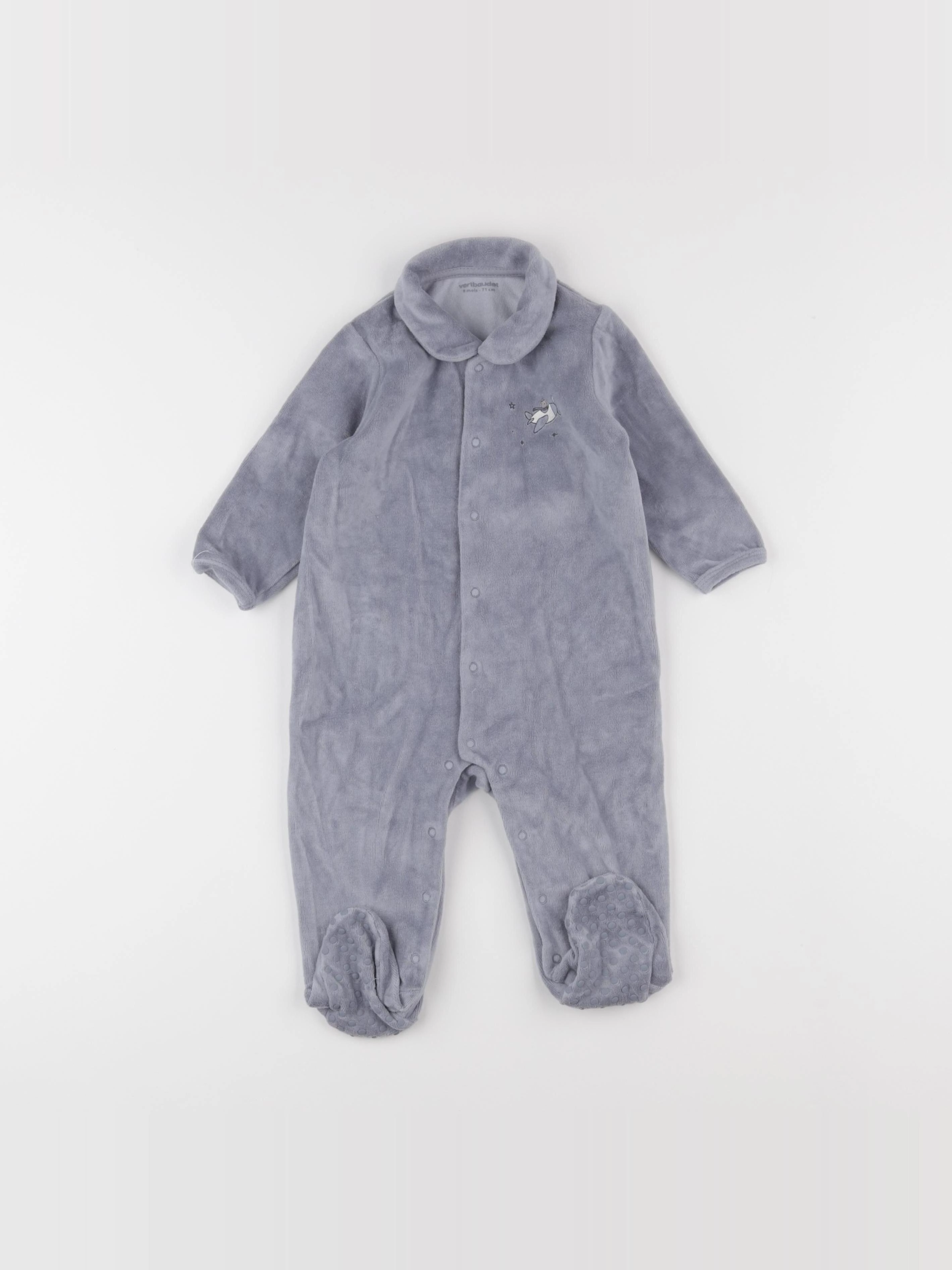 Vertbaudet - pyjama velours bleu - 9 mois