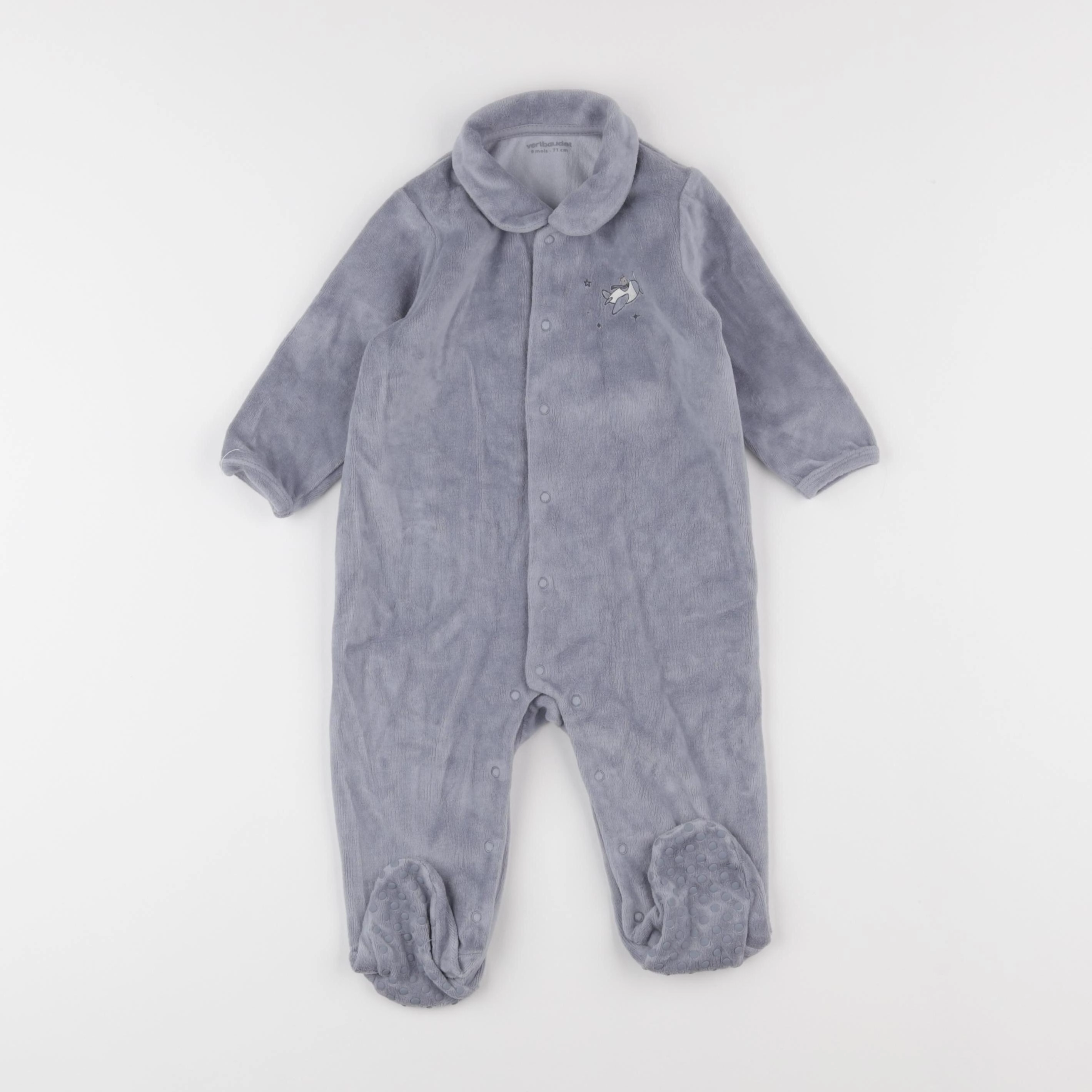 Vertbaudet - pyjama velours bleu - 9 mois