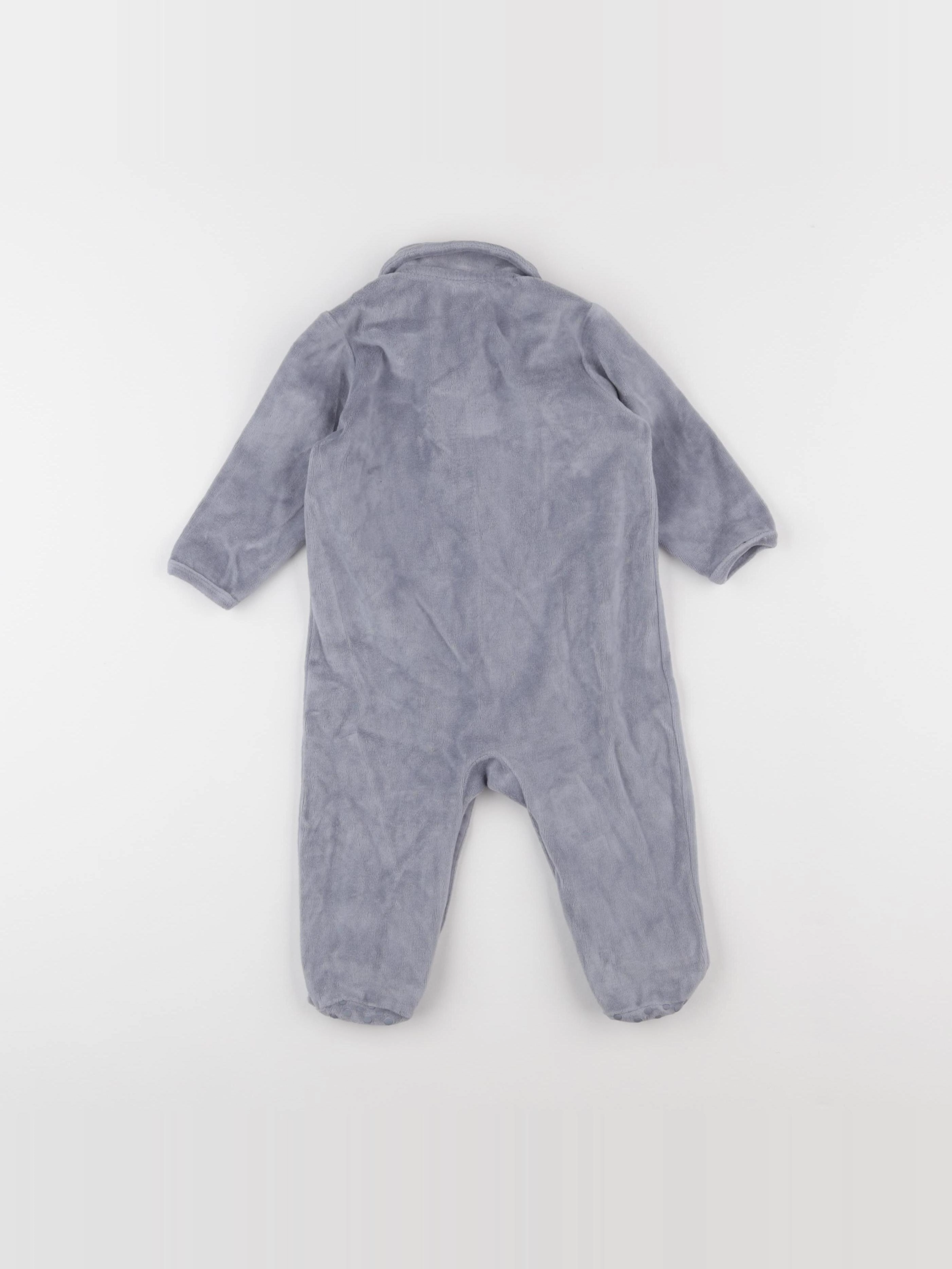 Vertbaudet - pyjama velours bleu - 9 mois
