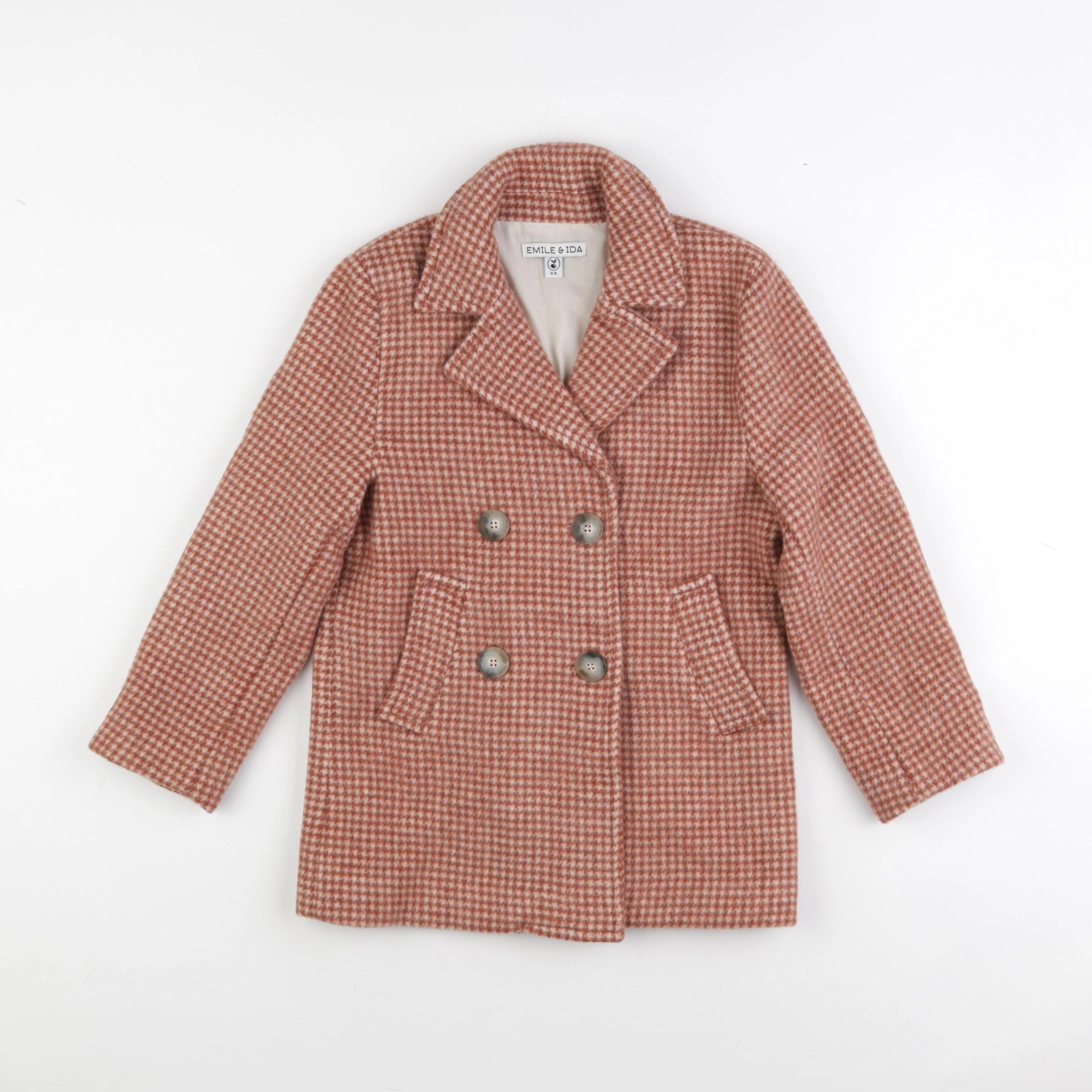 Emile et Ida - veste beige, rouge - 8 ans