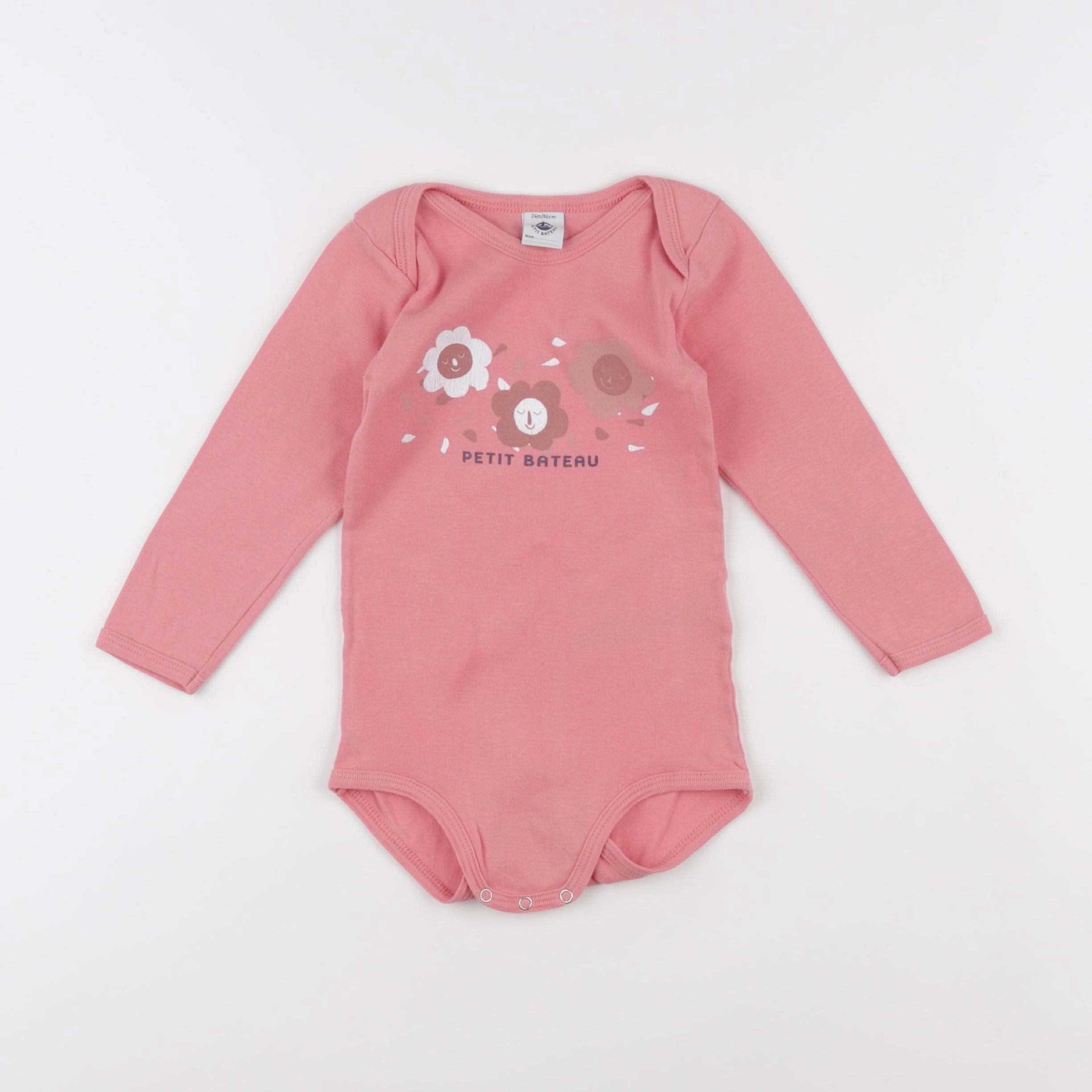 Petit Bateau - body rose - 24 mois