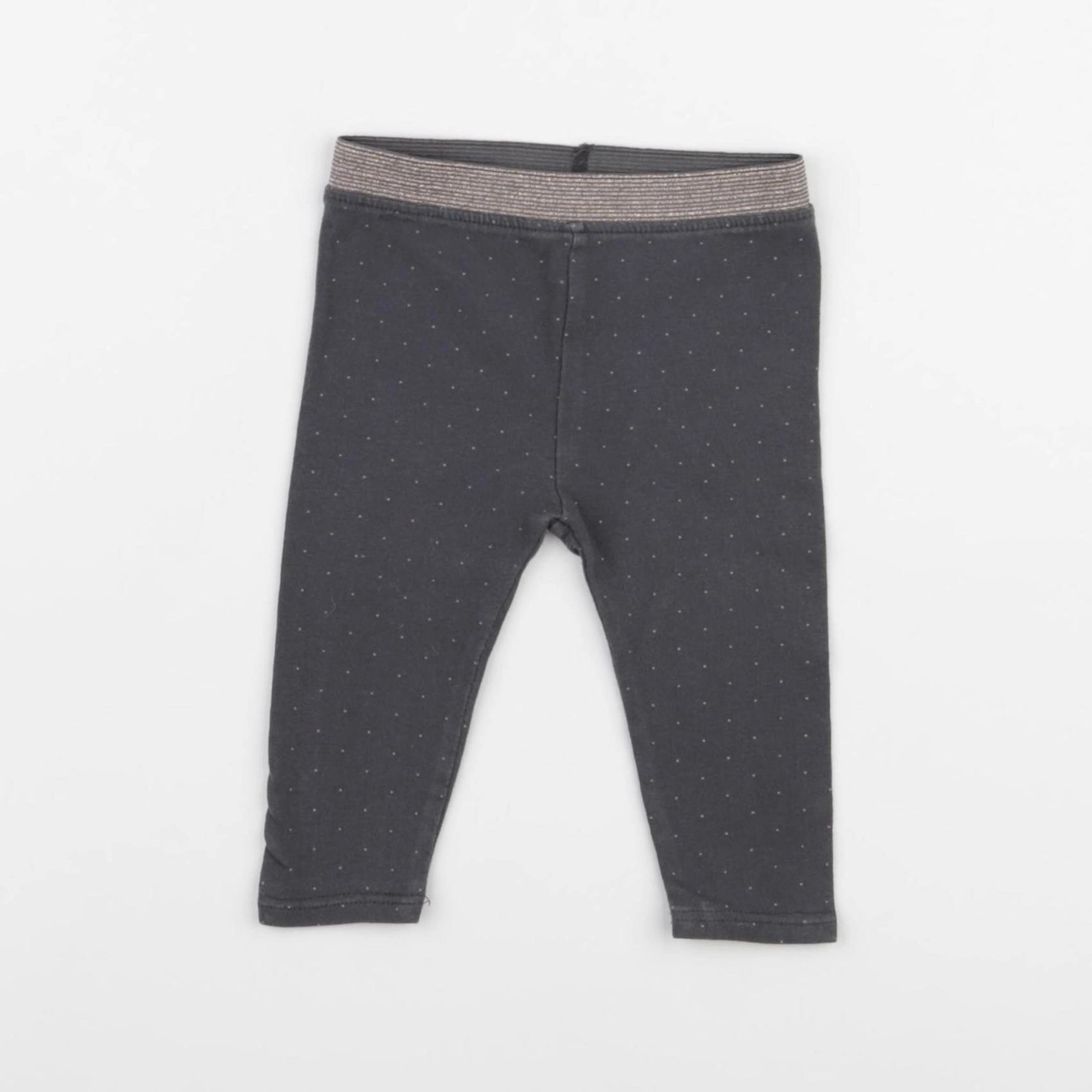 Vertbaudet - legging gris, or - 6 mois