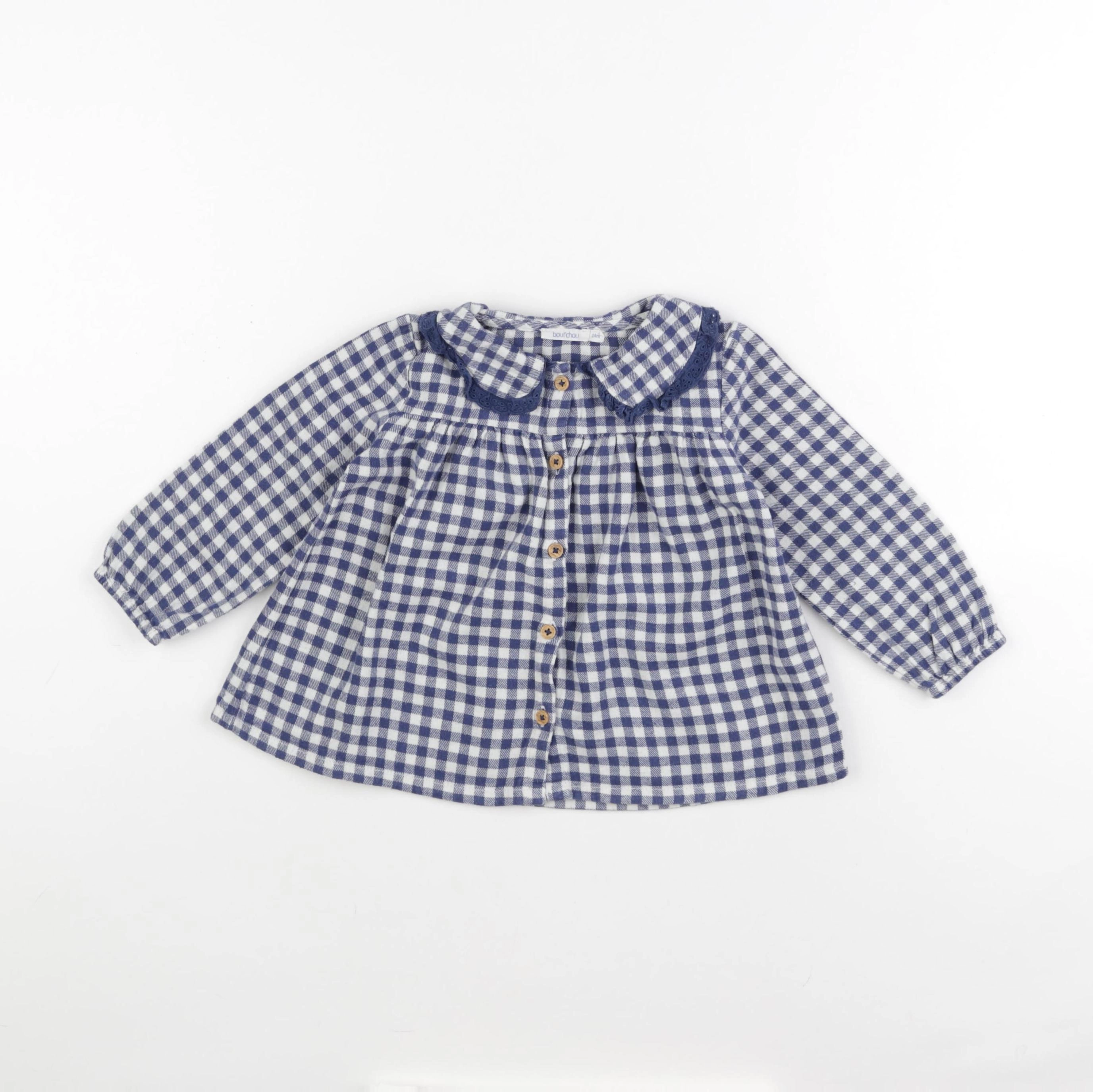 Boutchou - blouse blanc, bleu - 24 mois