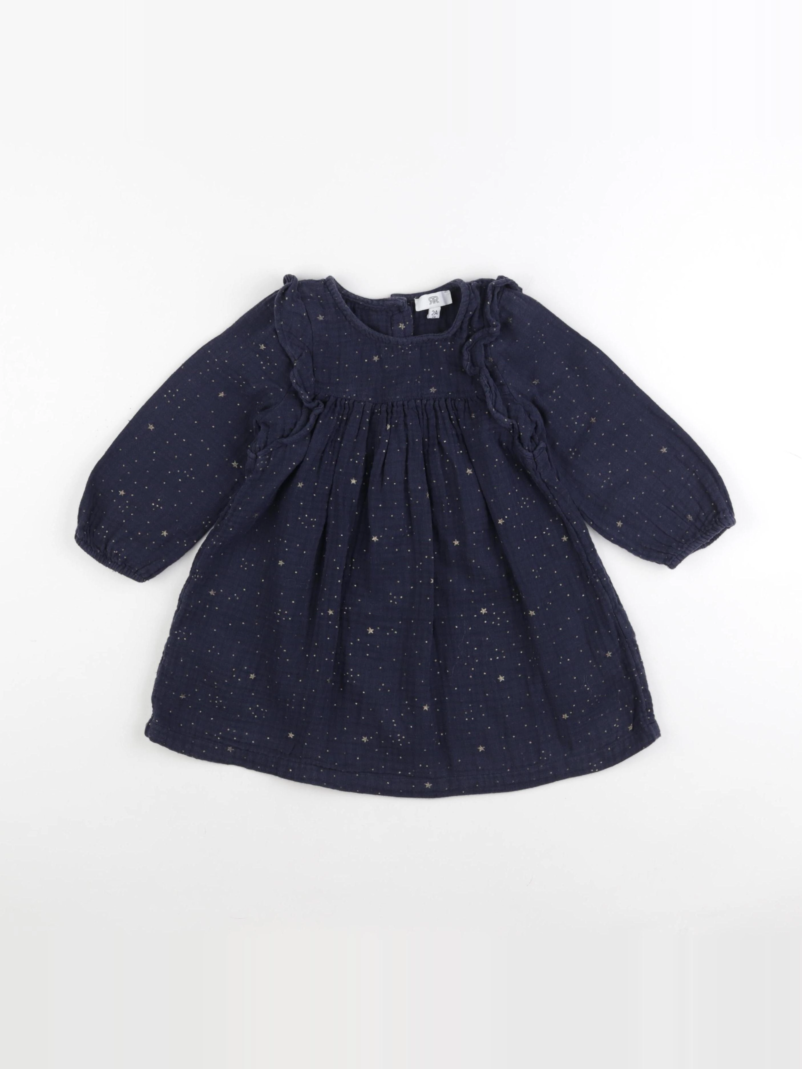 La Redoute - robe bleu, or - 2 ans