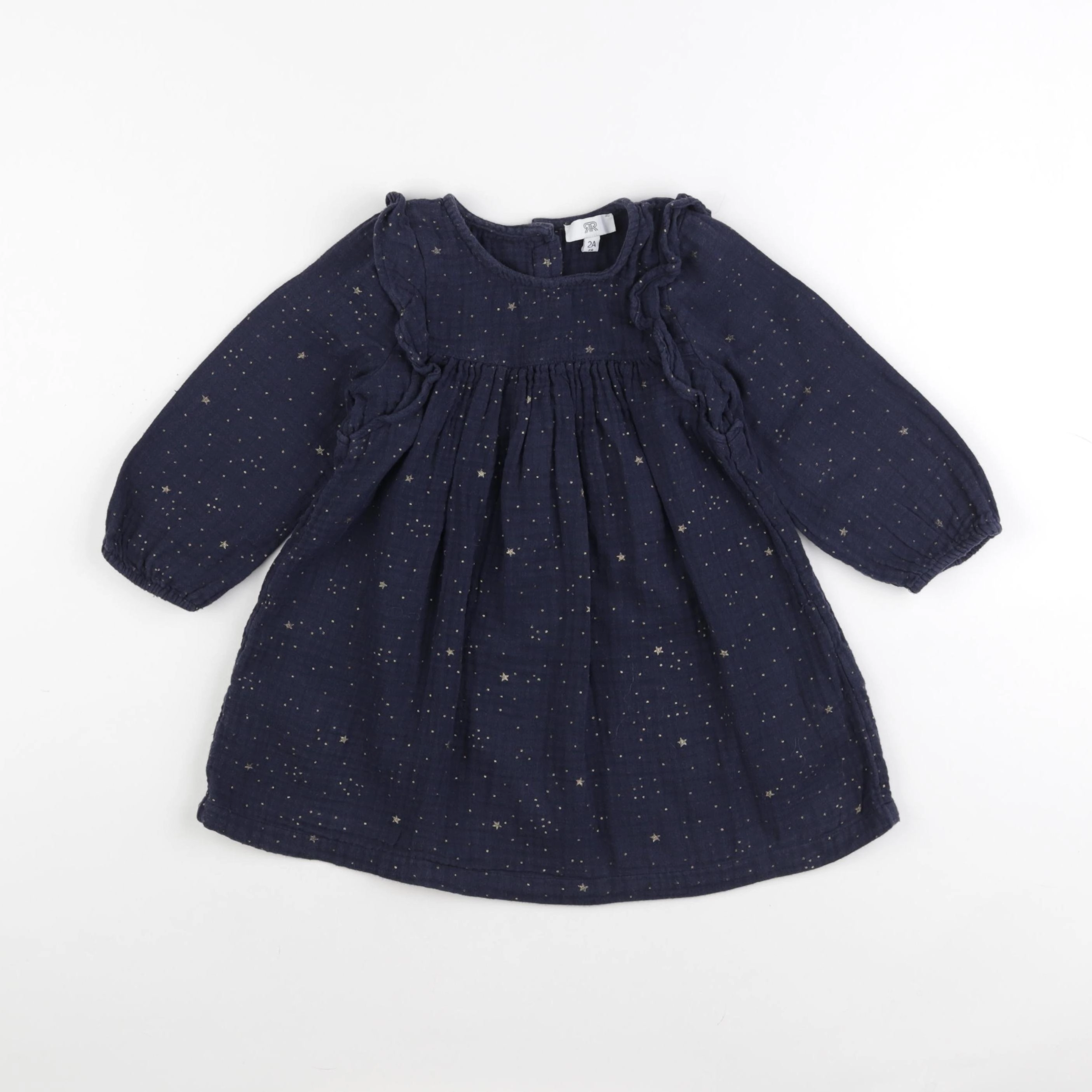 La Redoute - robe bleu, or - 2 ans