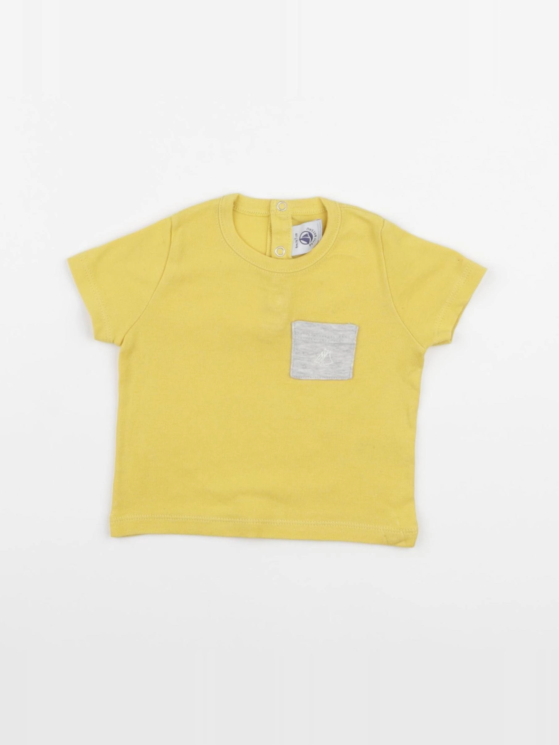 Petit Bateau - tee-shirt jaune - 6 mois