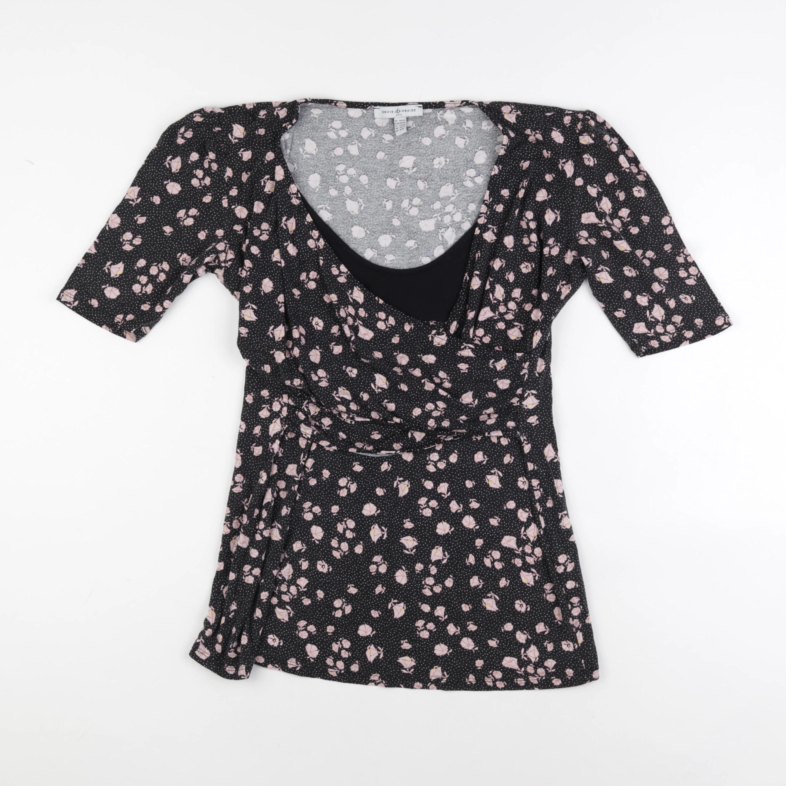 Envie de fraise - tee-shirt grossesse noir - 40 à 42