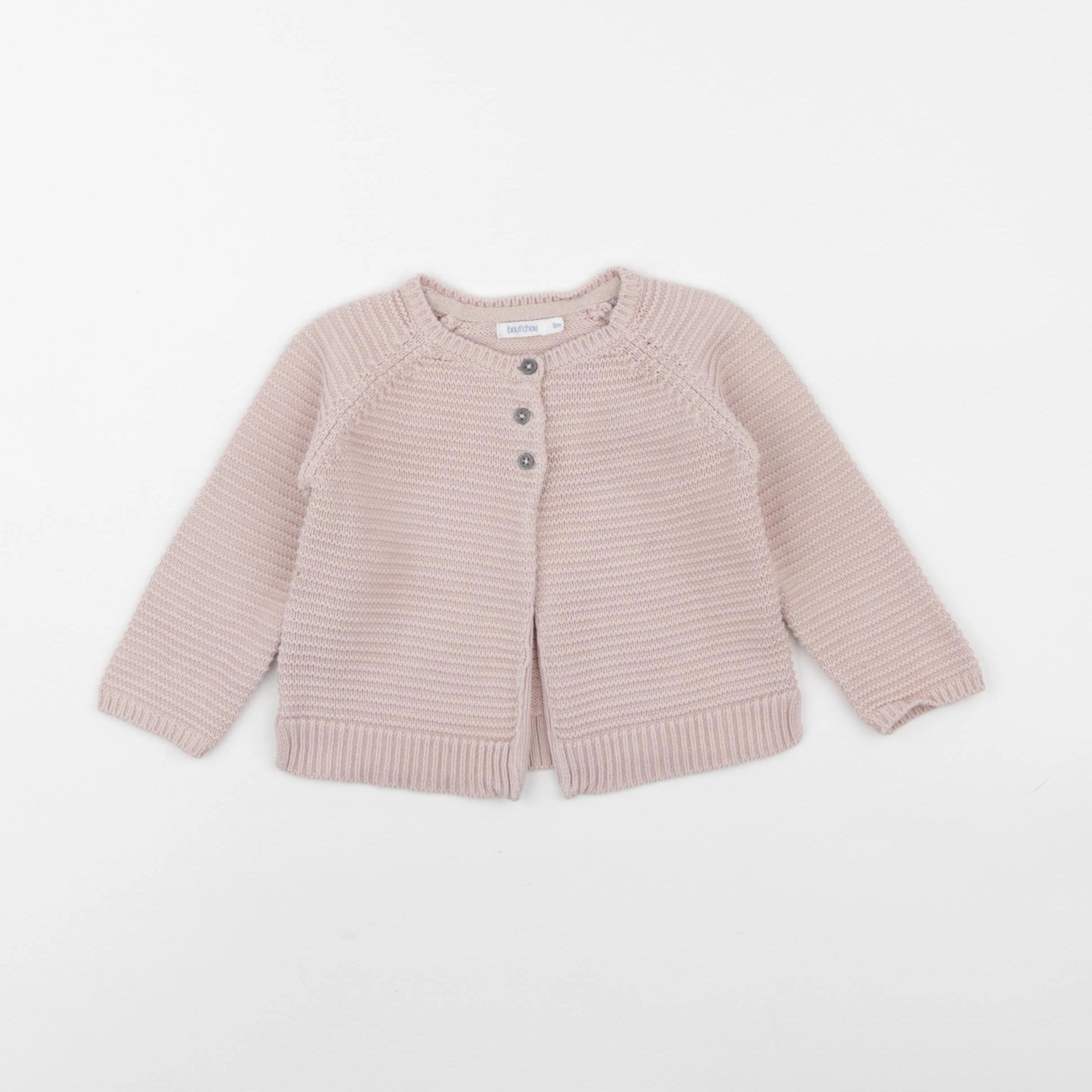 Boutchou - gilet rose - 12 mois