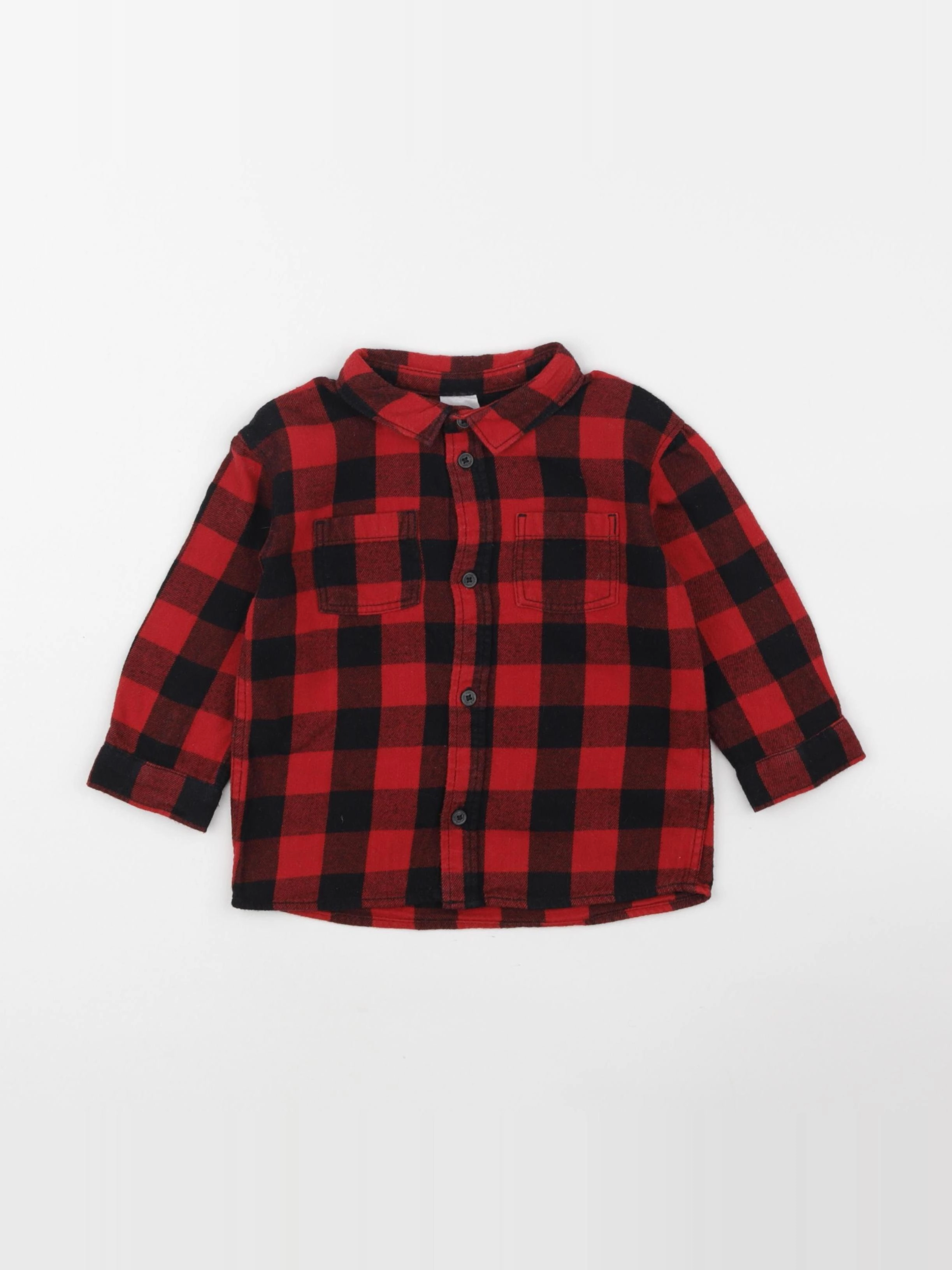 H&M - chemise rouge - 9/12 mois