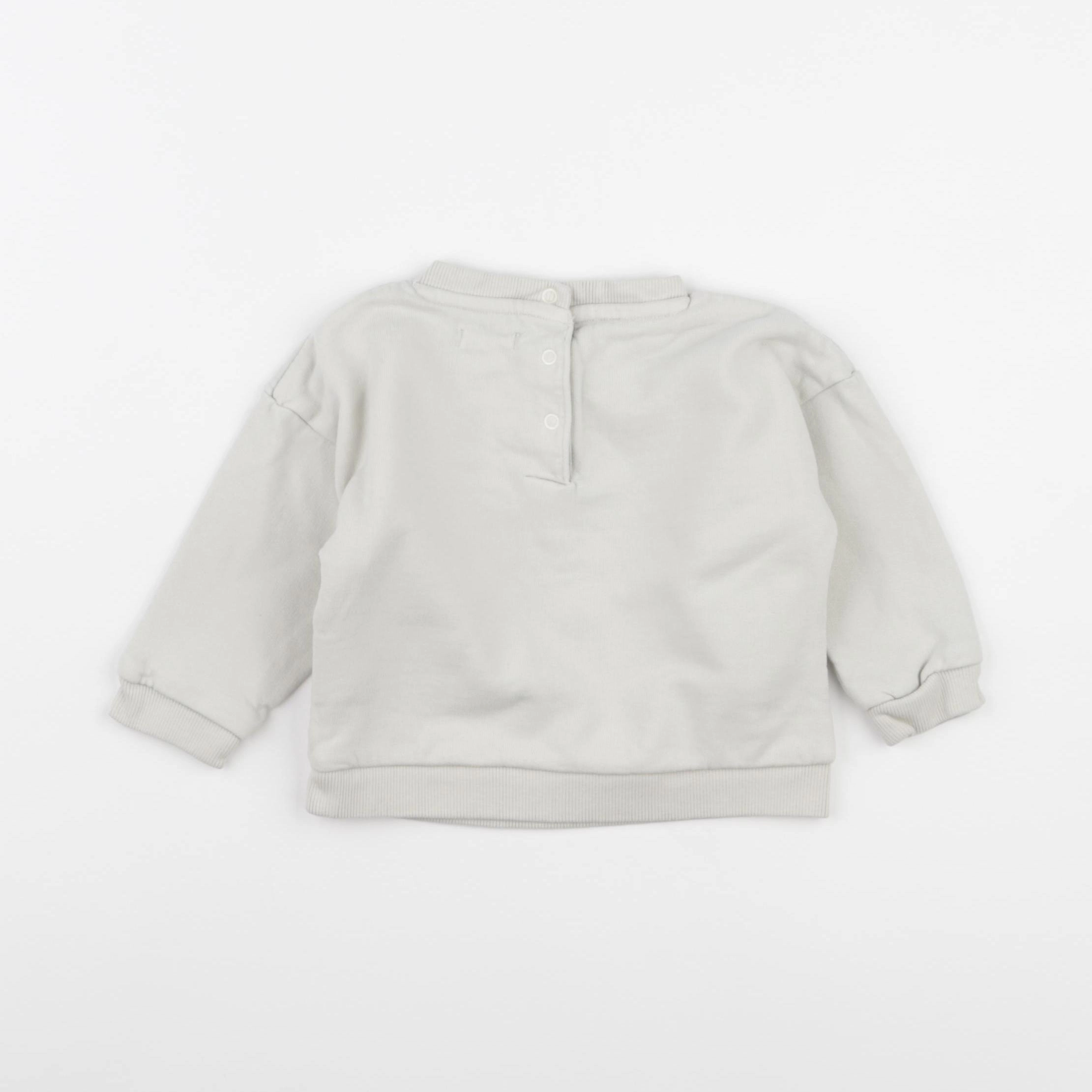 Vertbaudet - sweat beige - 12 mois