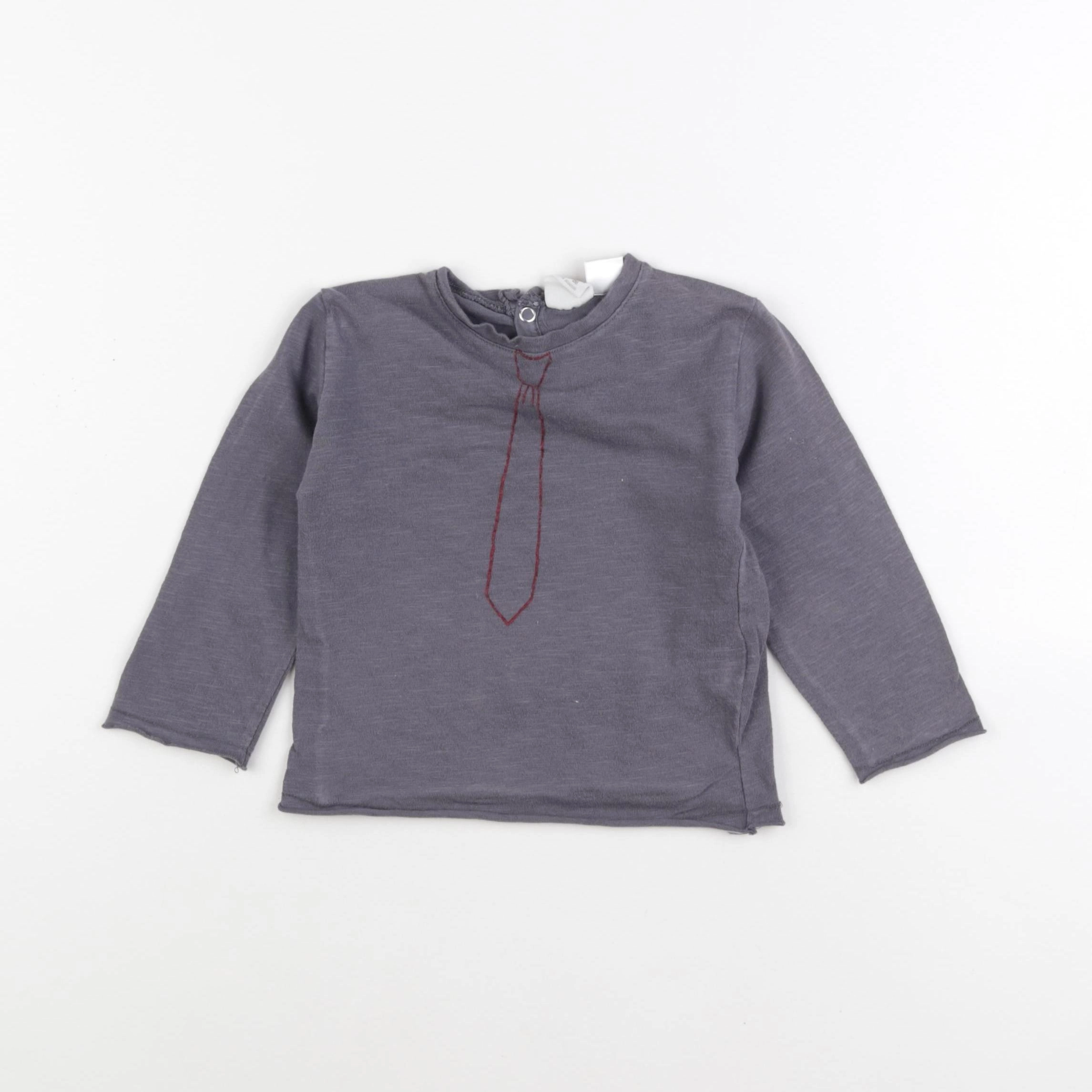 Zara - tee-shirt gris - 12/18 mois