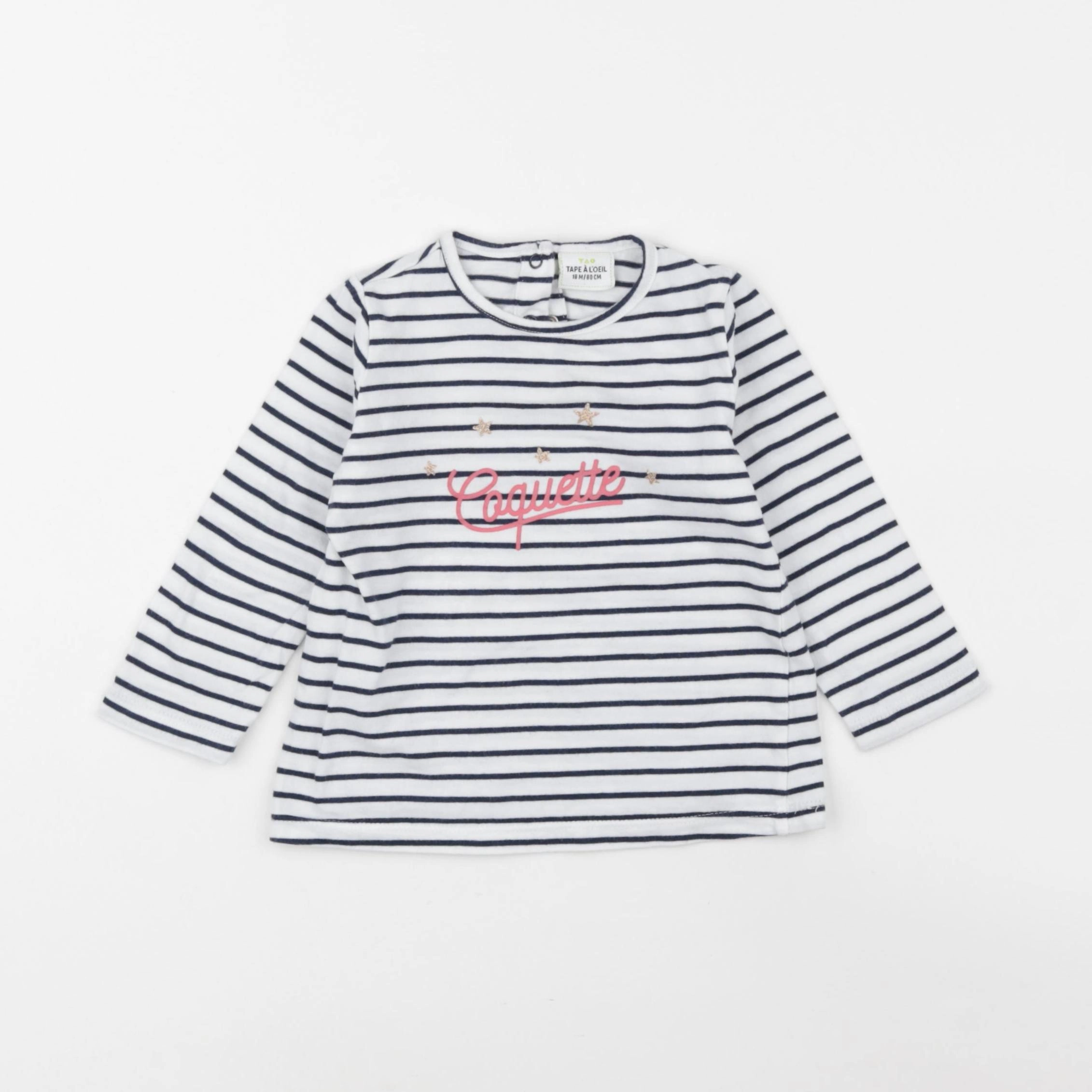 Tape à l'oeil - tee-shirt blanc, bleu - 18 mois