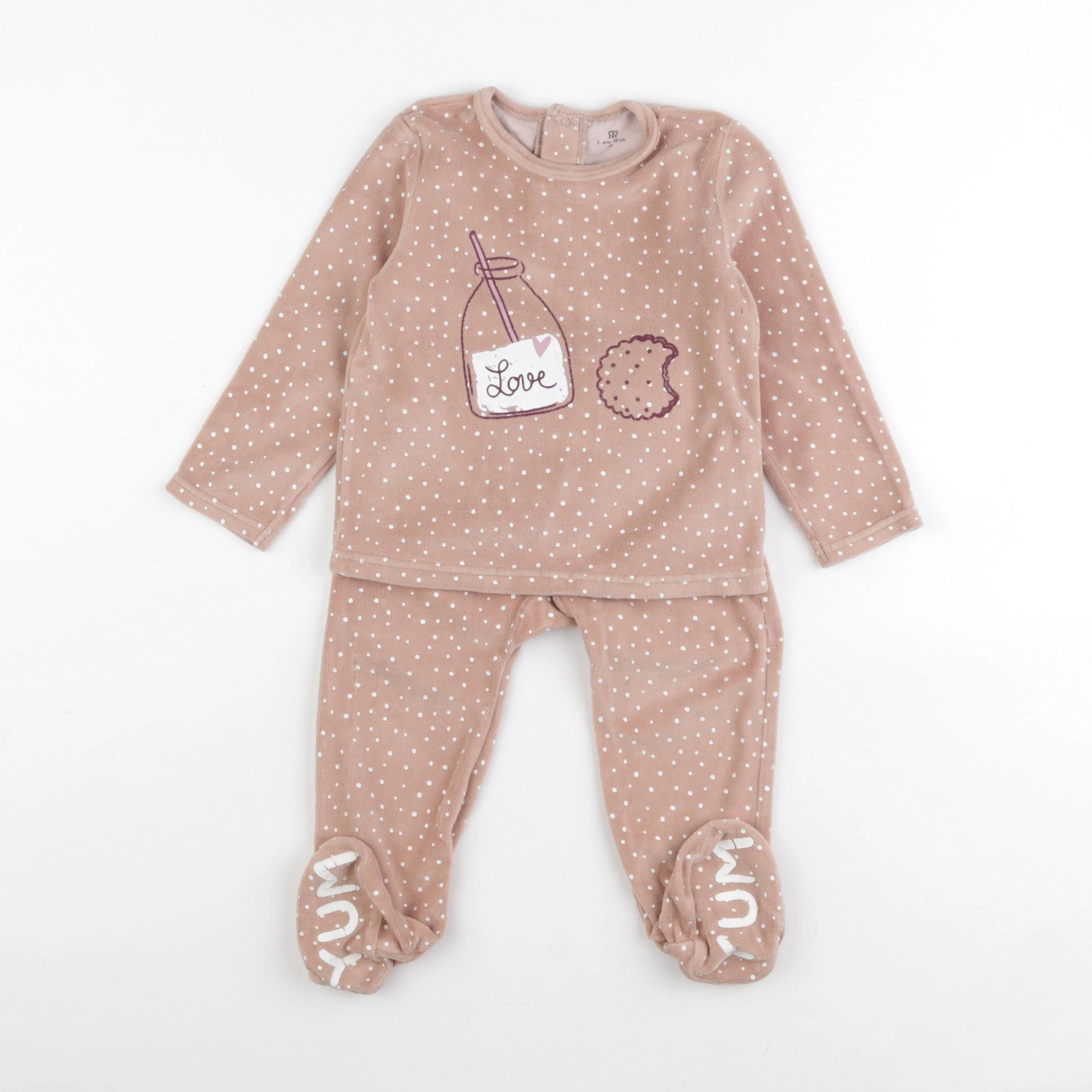 La Redoute - pyjama velours beige - 2 ans