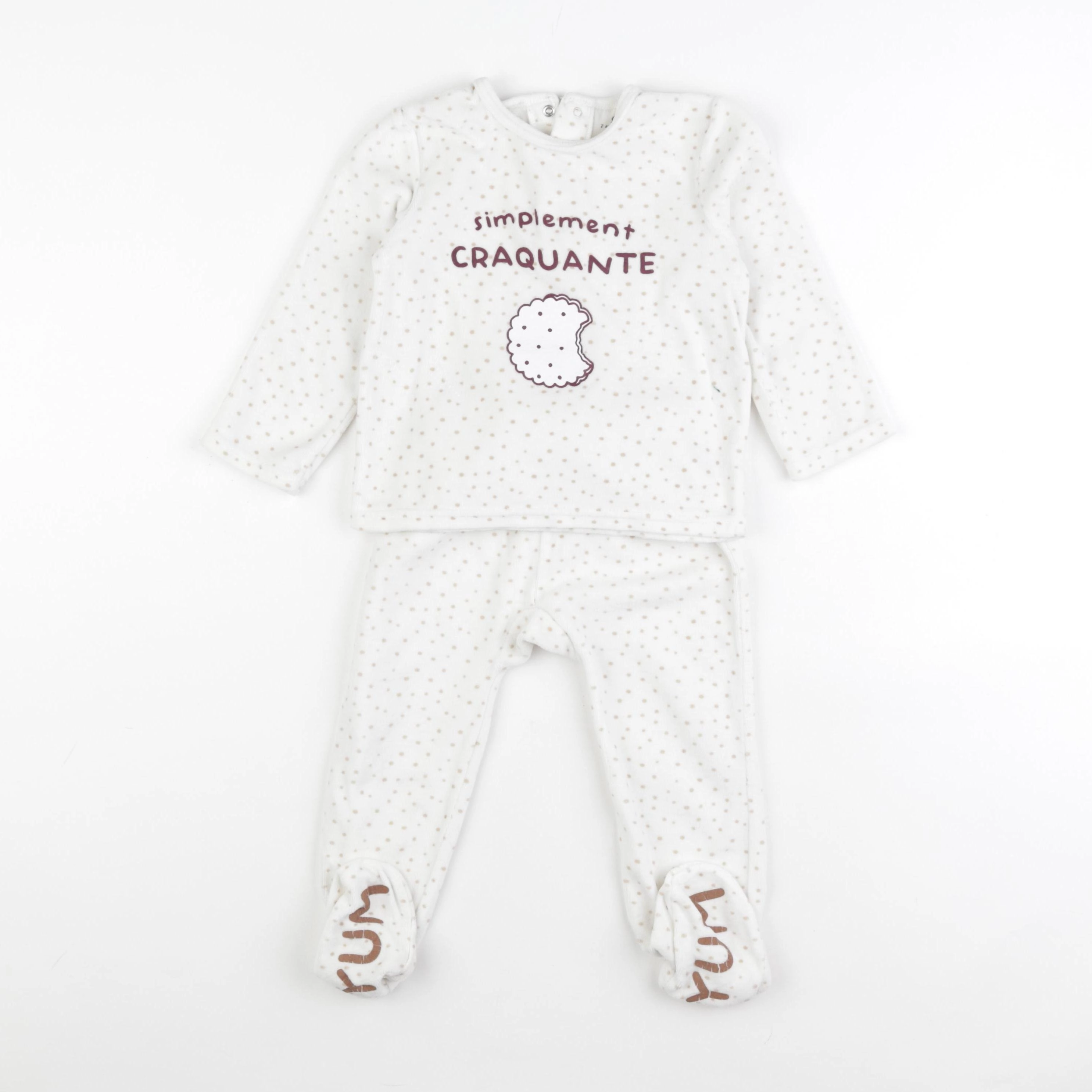 La Redoute - pyjama velours blanc - 2 ans