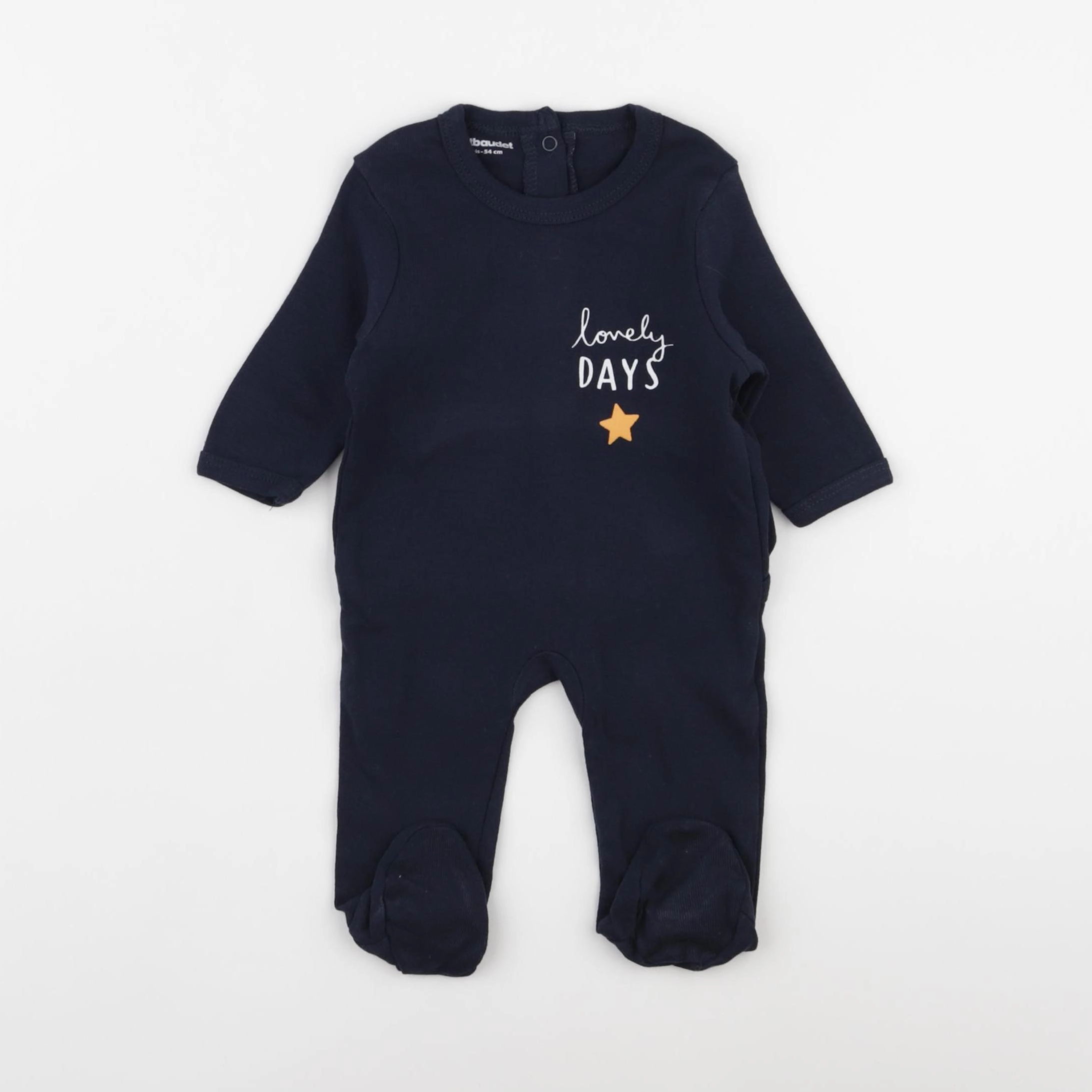 Vertbaudet - pyjama coton bleu - 1 mois