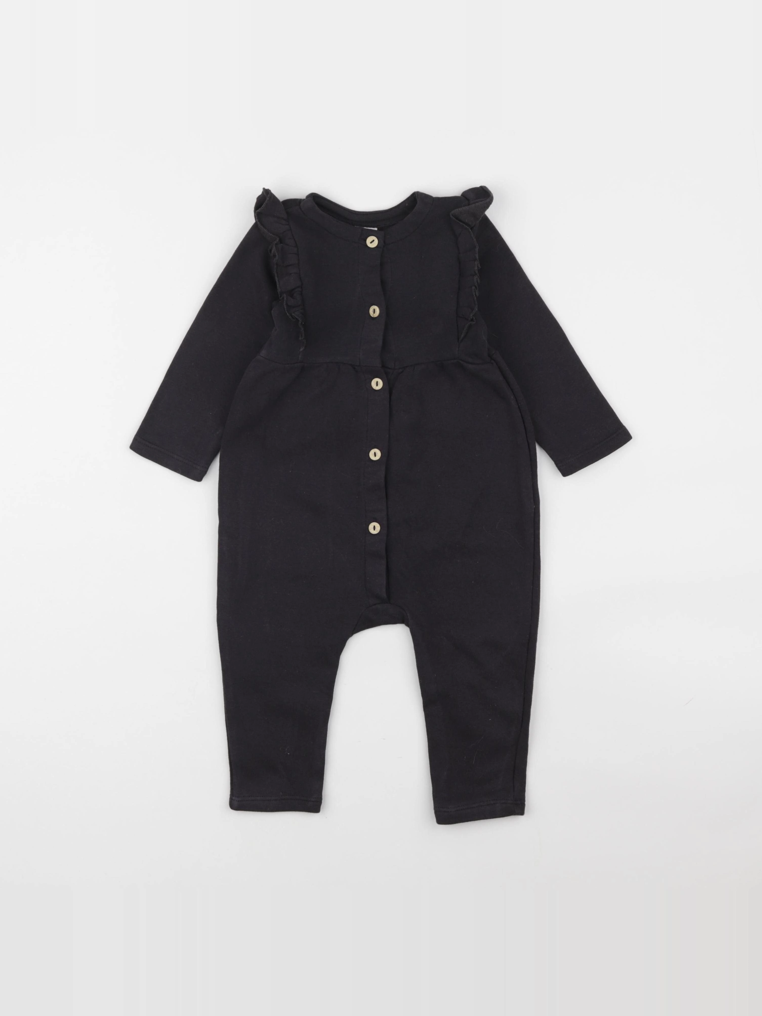 H&M - combinaison noir - 9/12 mois