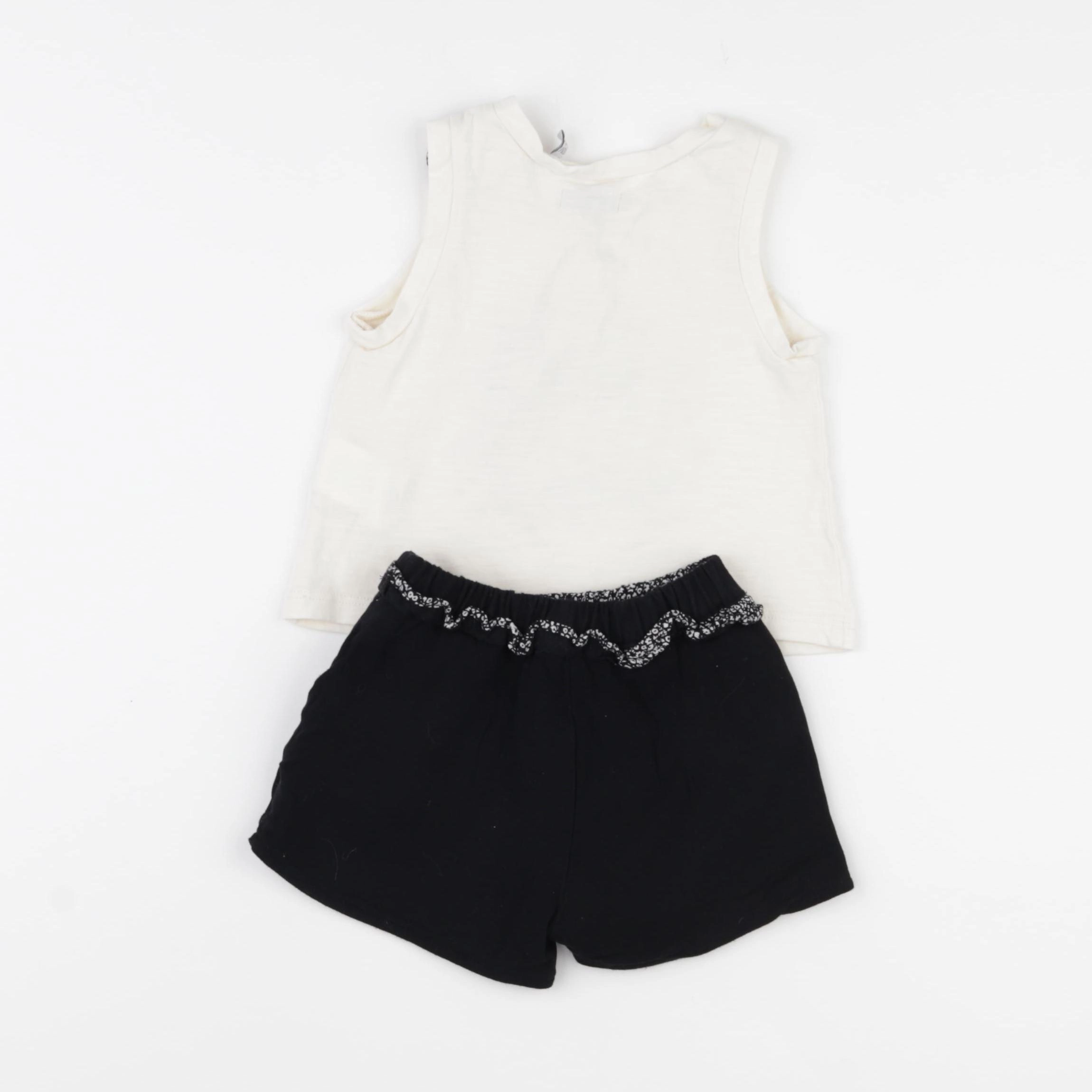 IKKS - ensemble blanc, noir - 12 mois