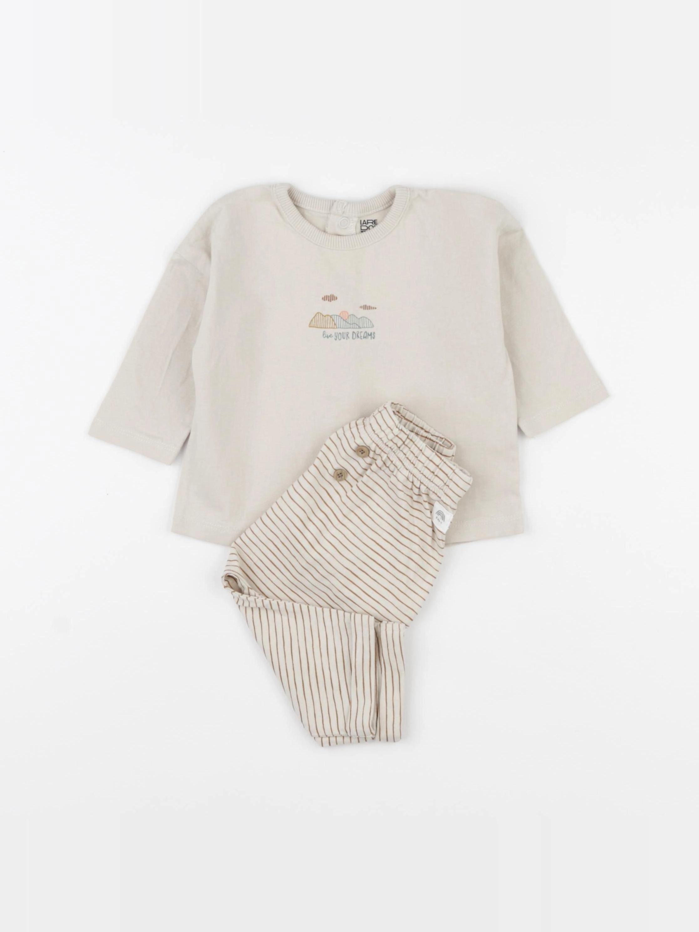 La Redoute - pyjama coton beige - 6 mois