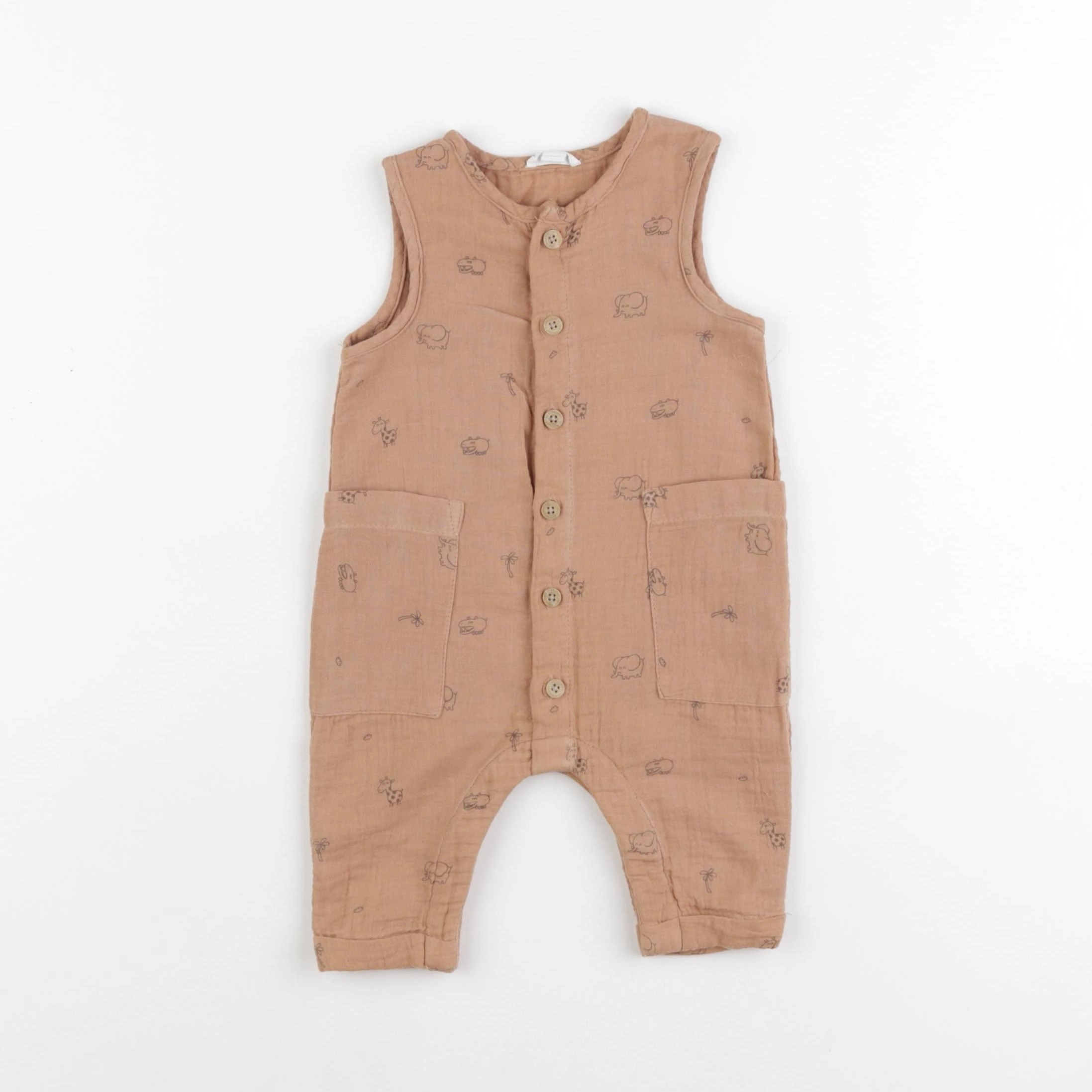 Vertbaudet - combinaison marron - 3 mois