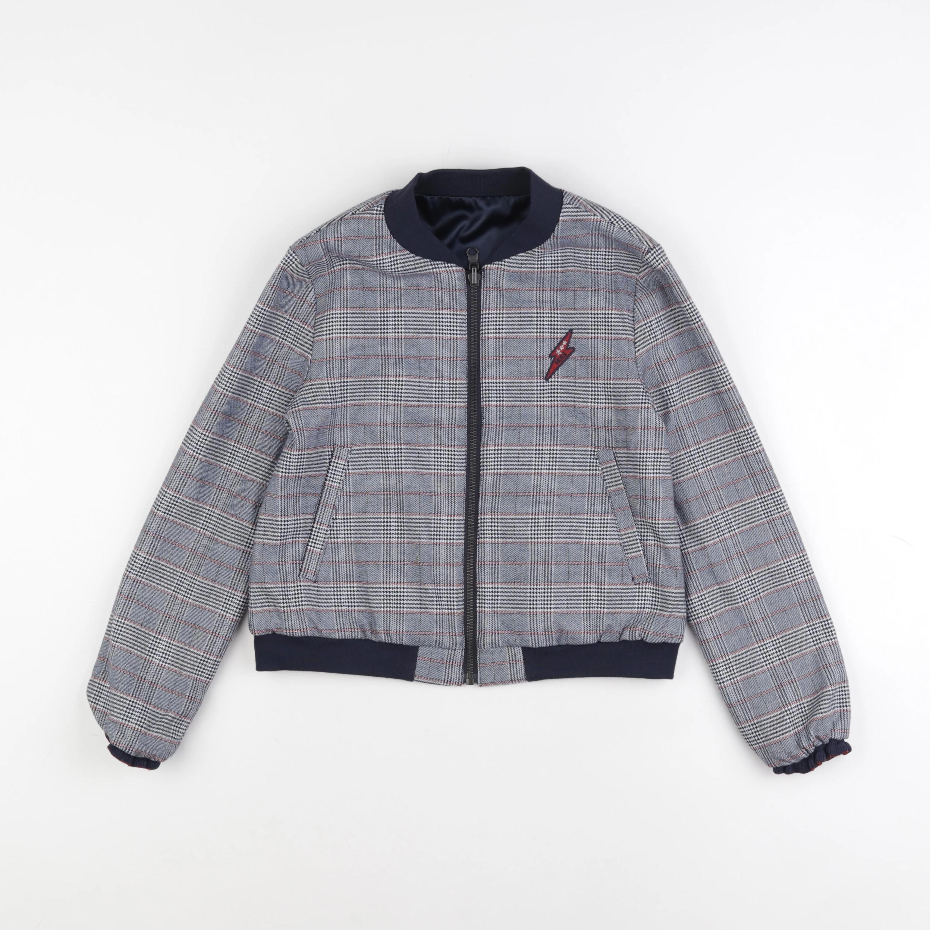 IKKS - veste réversible, imprimé au dos bleu - 10 ans