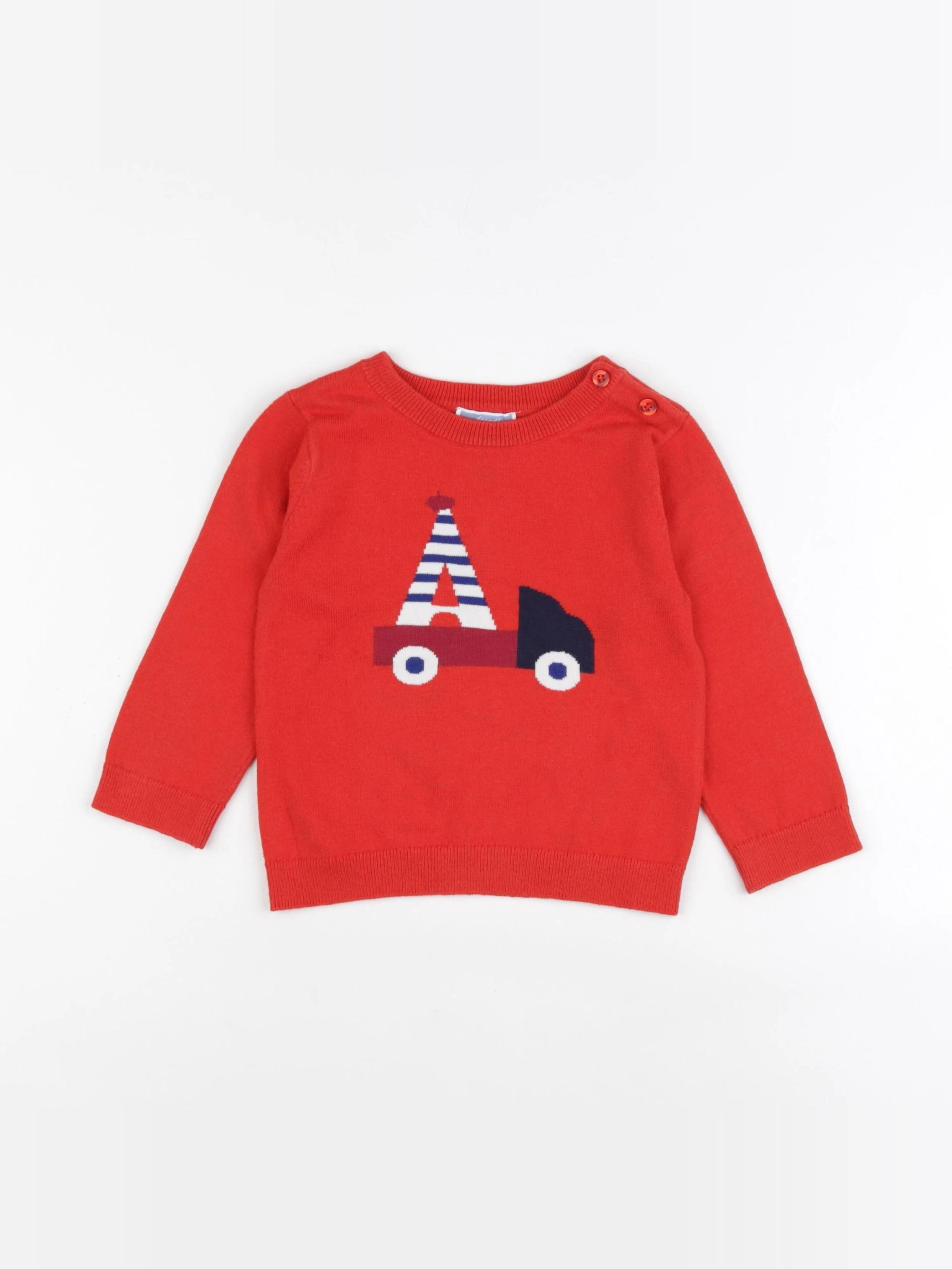 Jacadi - pull rouge - 24 mois