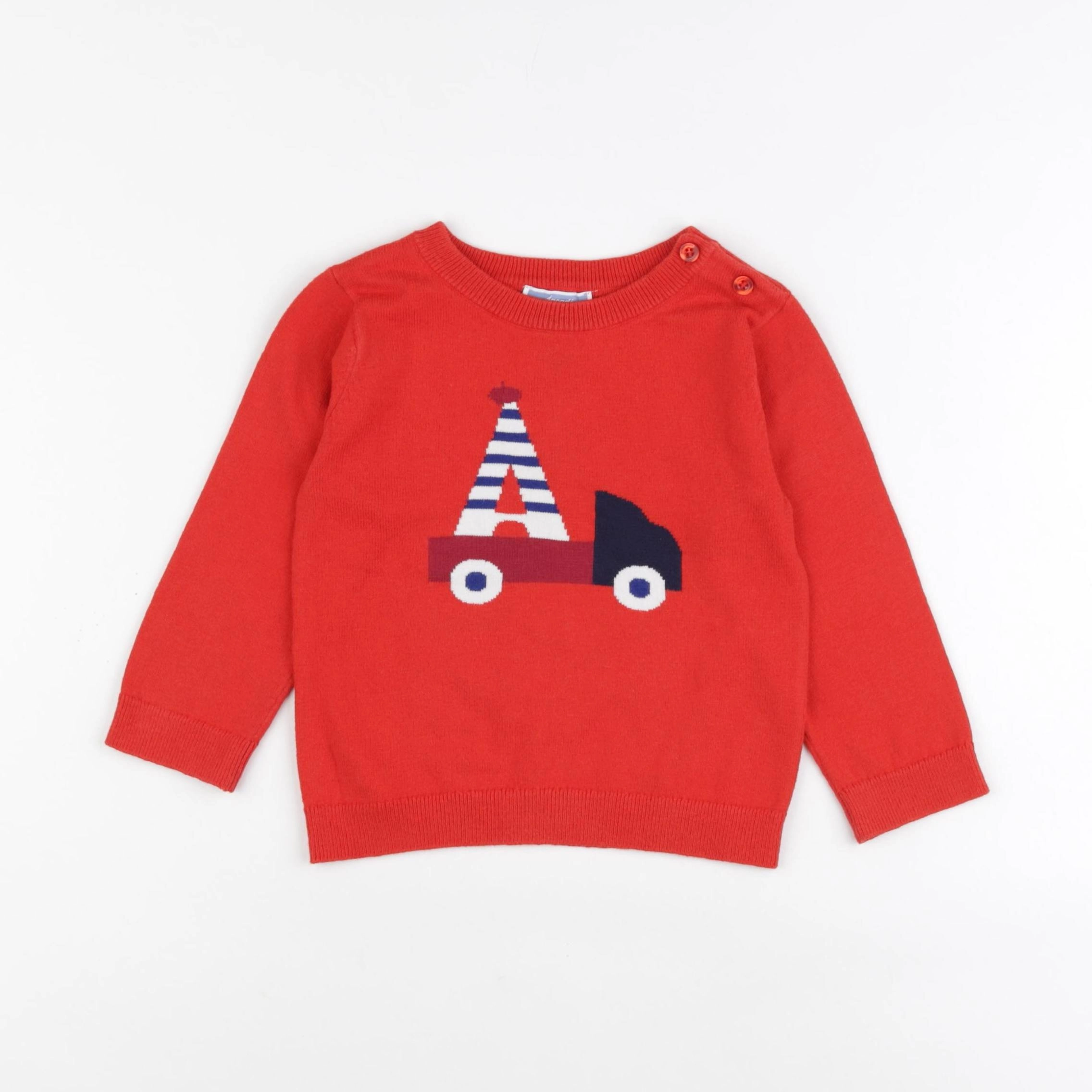 Jacadi - pull rouge - 24 mois