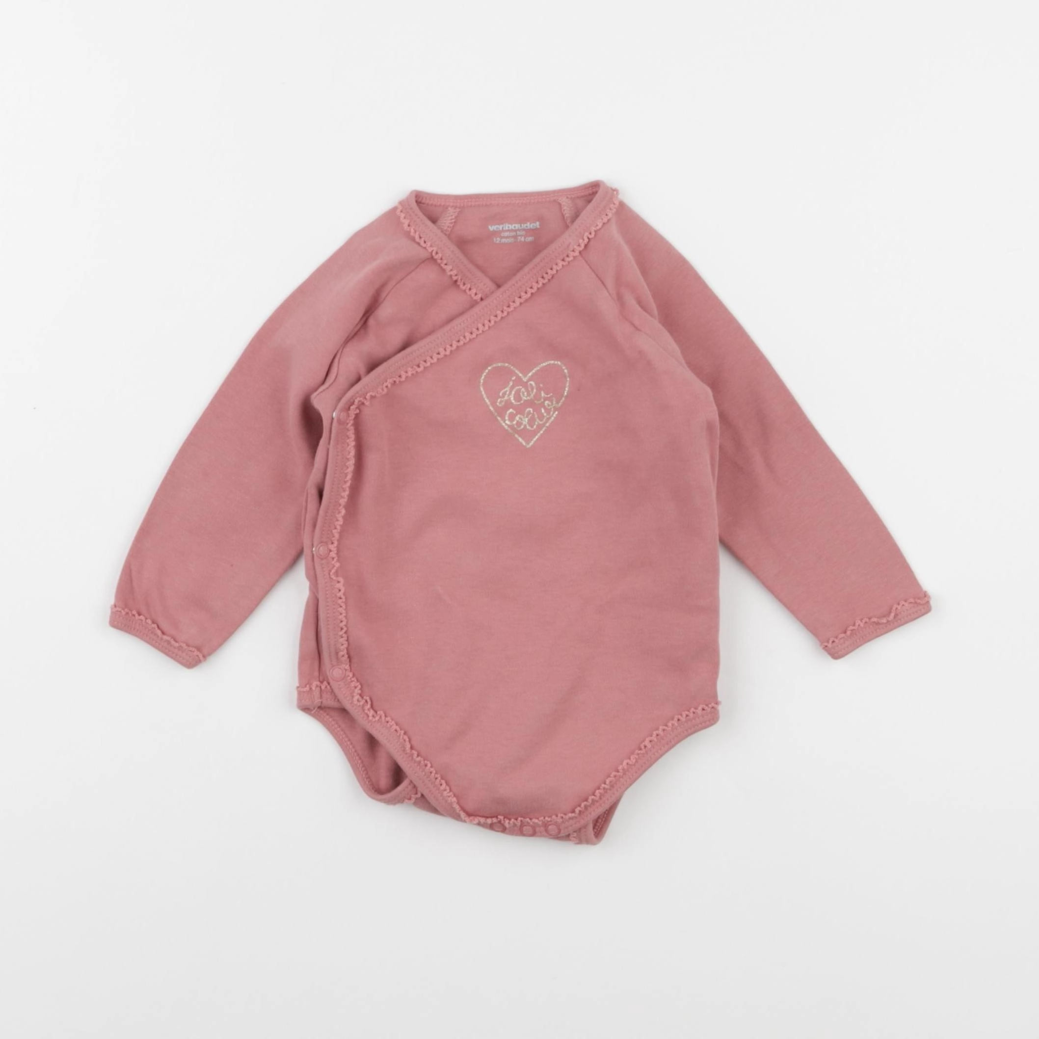 Vertbaudet - body rose - 12 mois