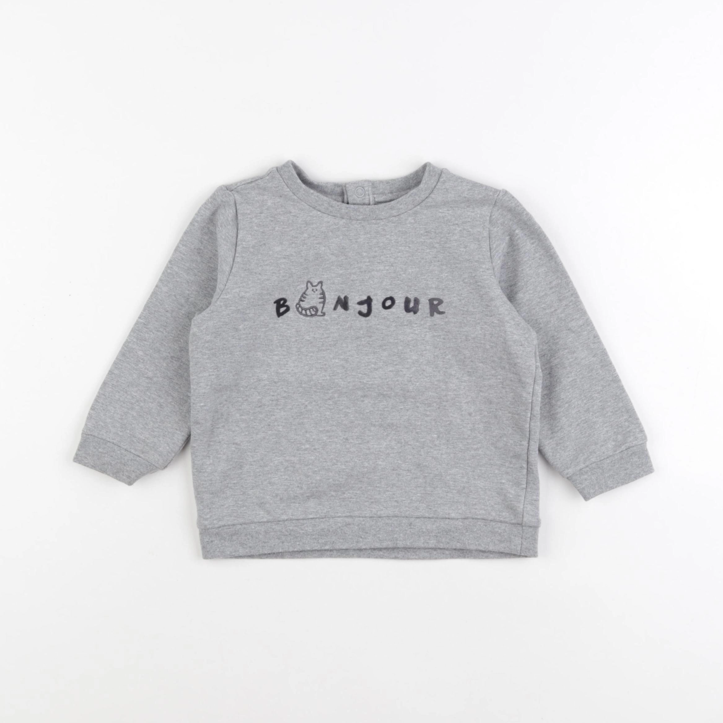 Jacadi - sweat gris - 24 mois