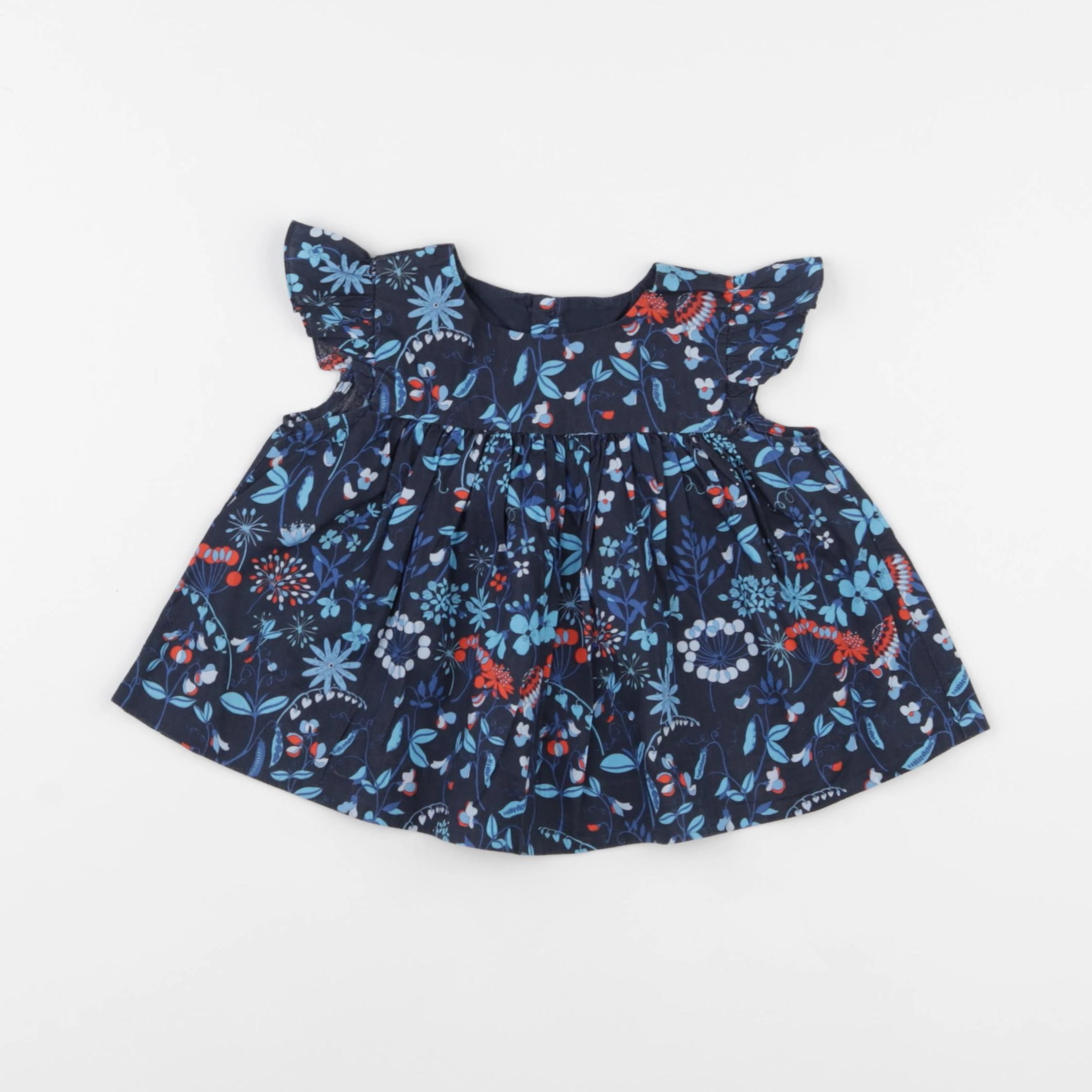 Jacadi - blouse liberty bleu - 12 mois