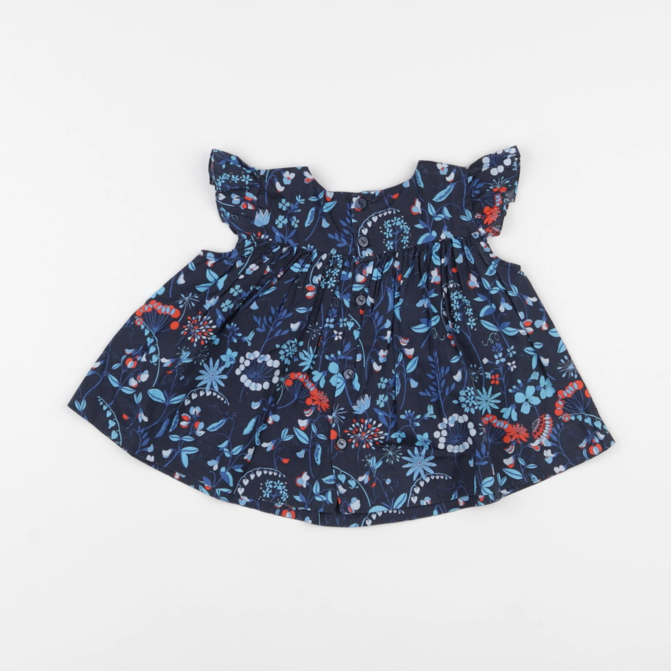 Jacadi - blouse liberty bleu - 12 mois