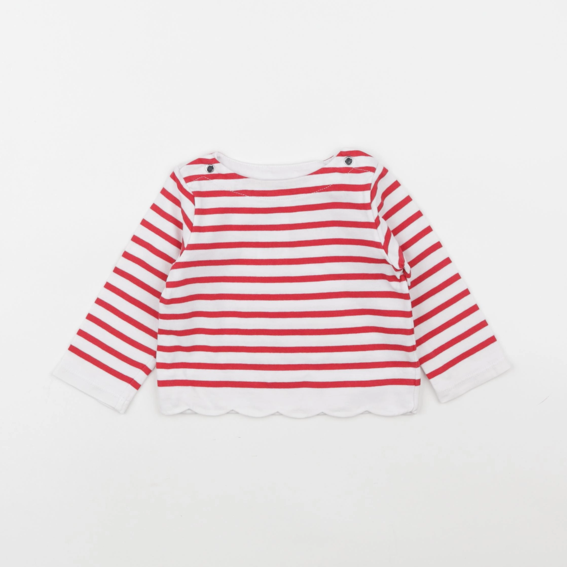 Jacadi - tee-shirt blanc, rouge - 12 mois