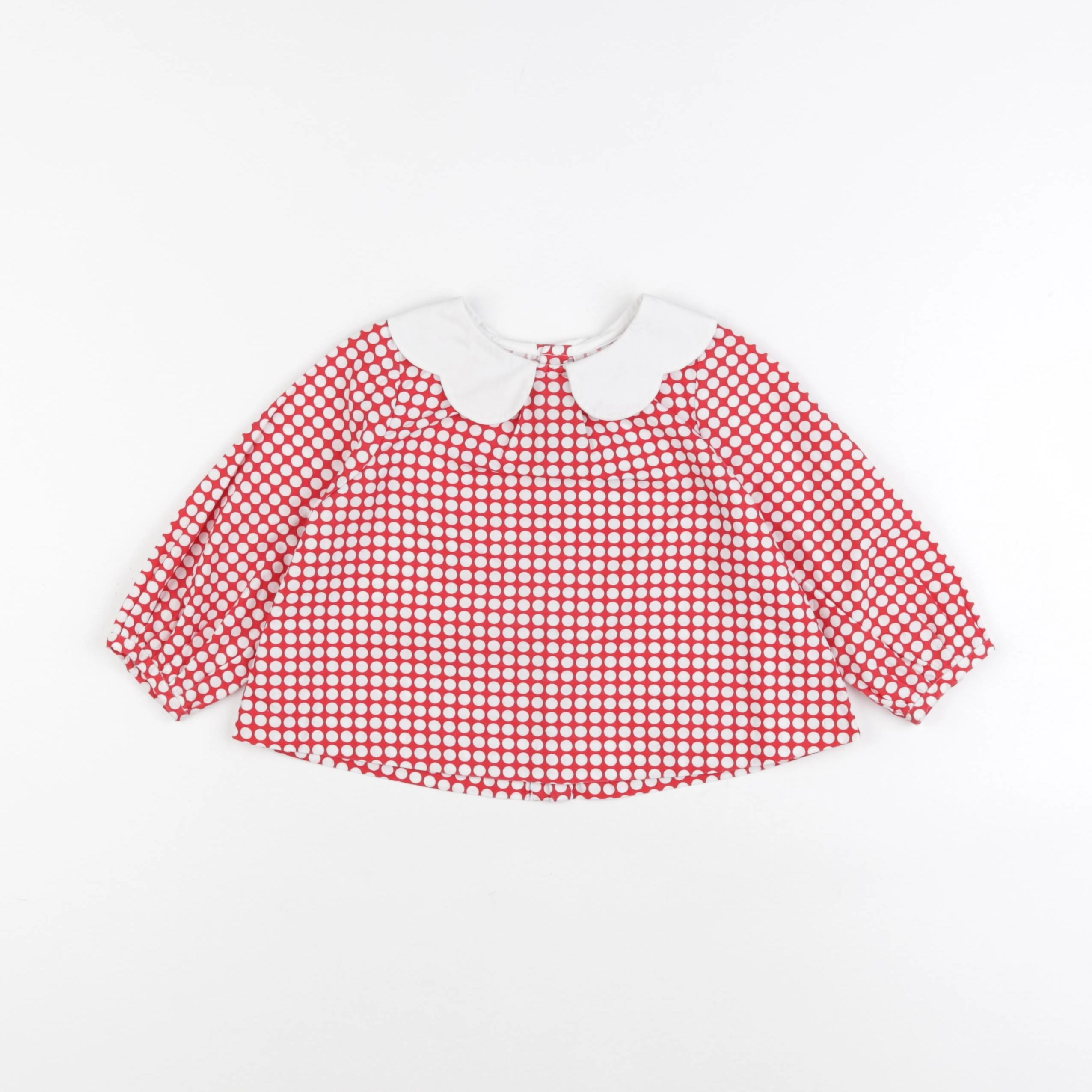Jacadi - blouse rouge, blanc - 18 mois