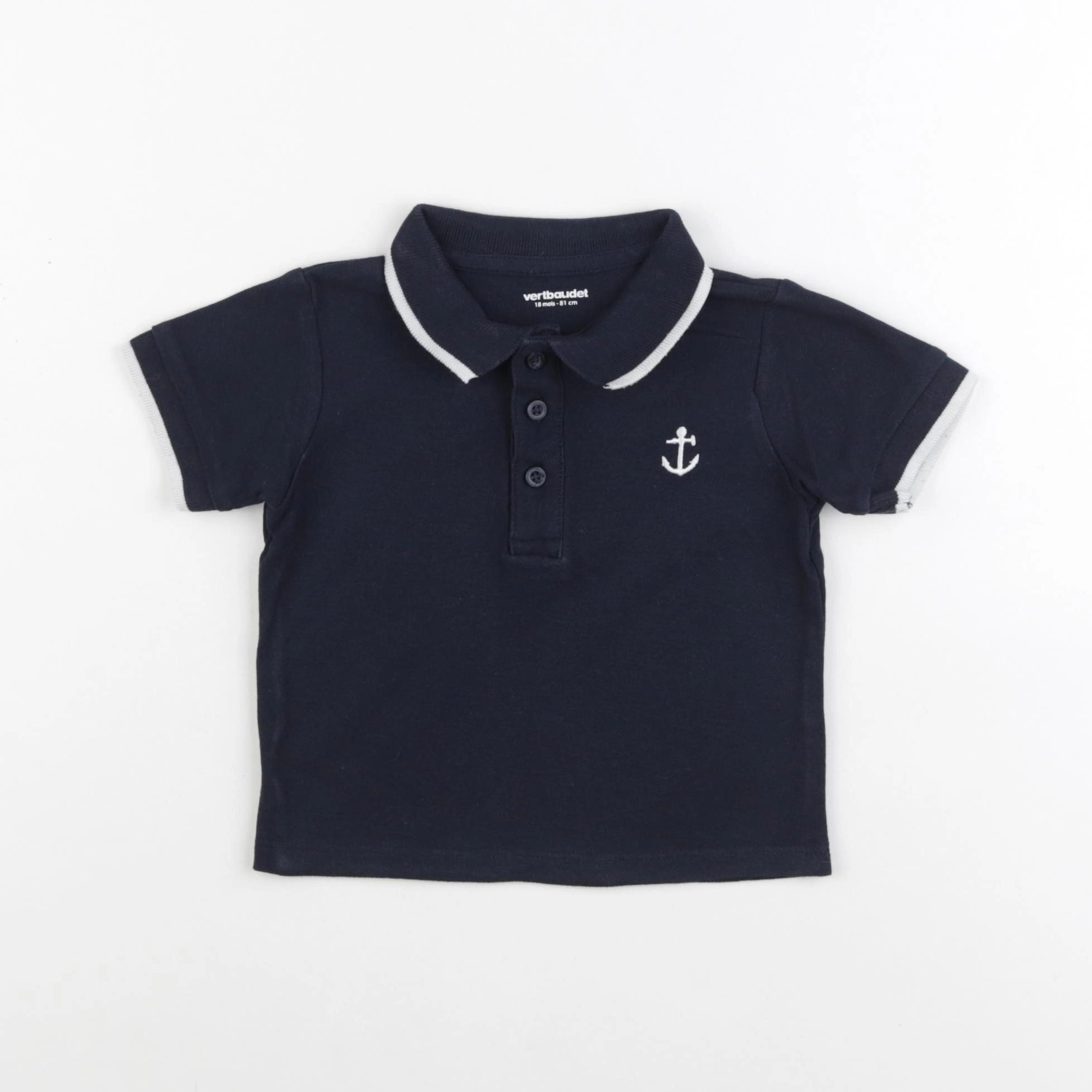 Vertbaudet - polo bleu - 18 mois