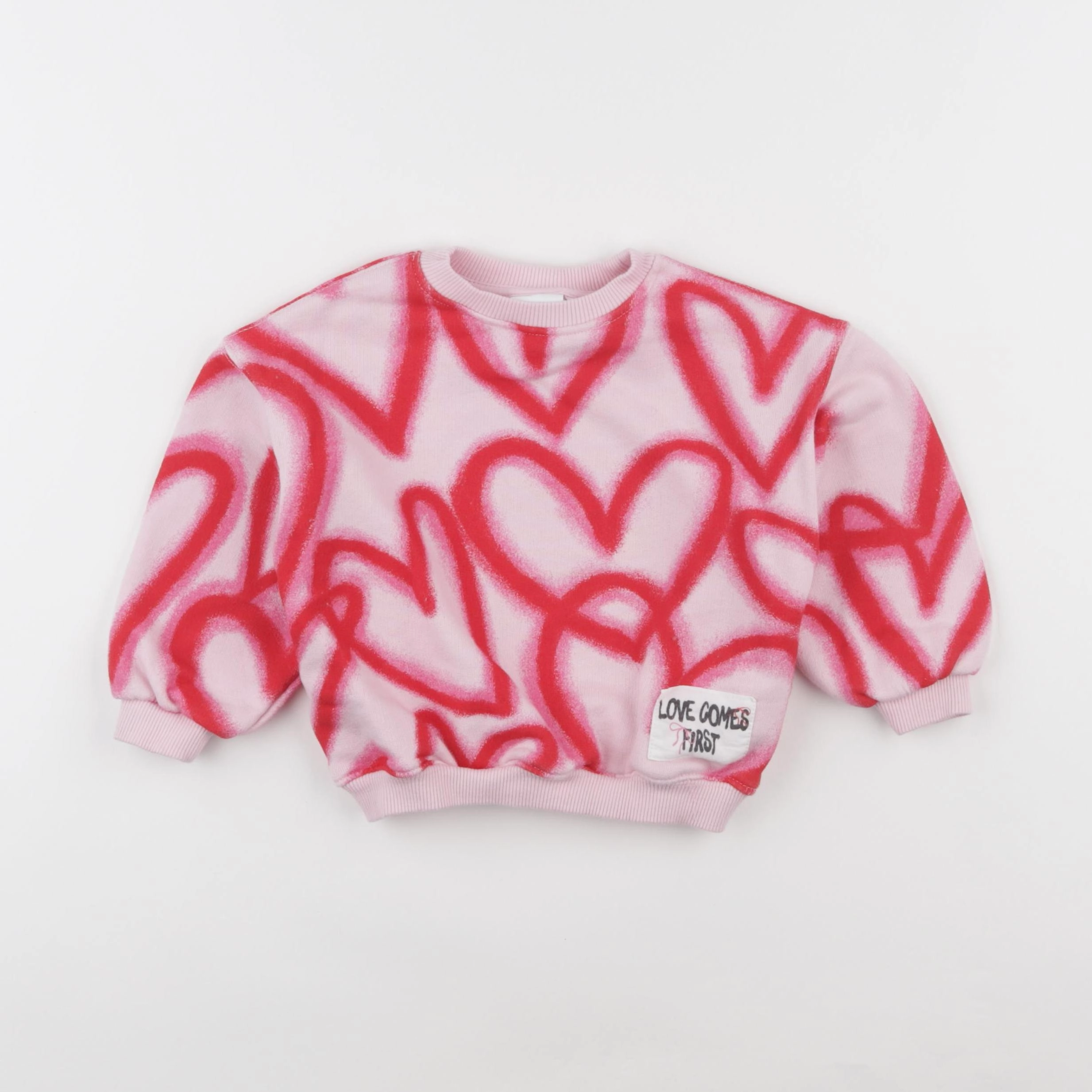 Zara - sweat rose, rouge - 2 ans