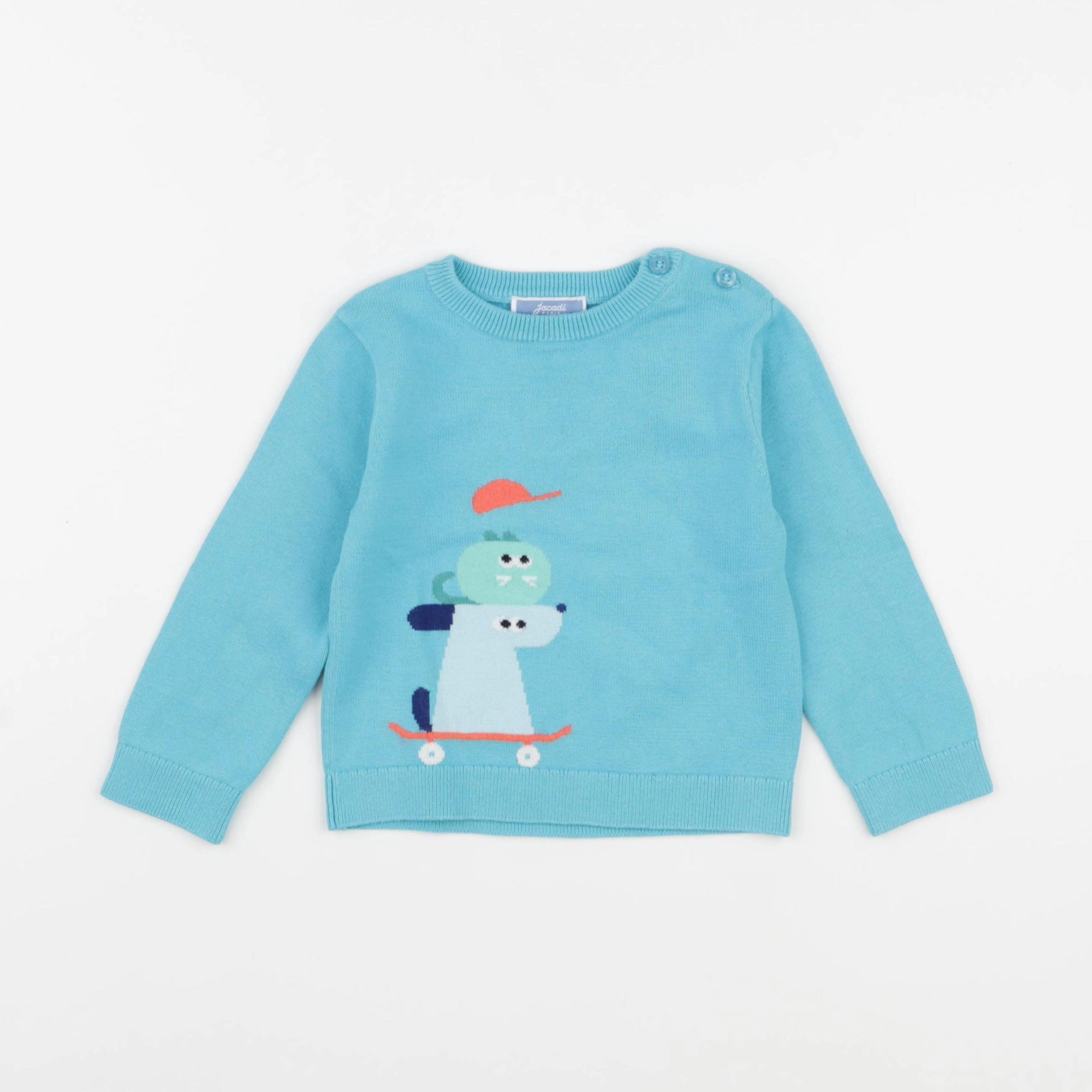 Jacadi - pull bleu - 18 mois