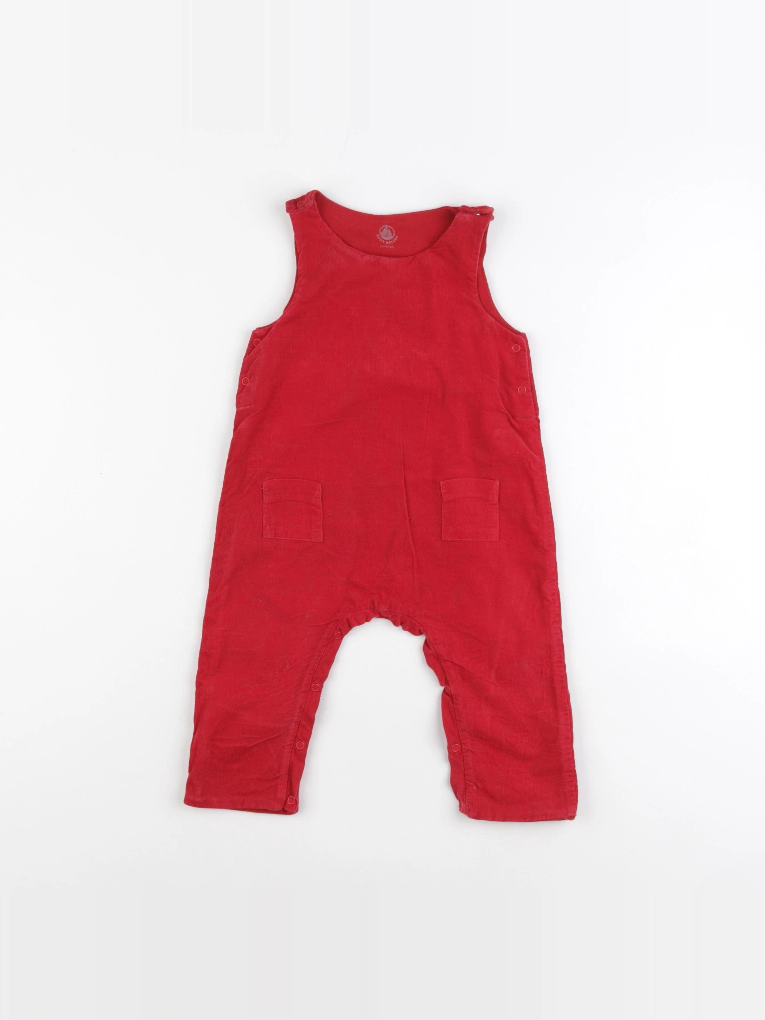 Petit Bateau - salopette rouge - 6 mois
