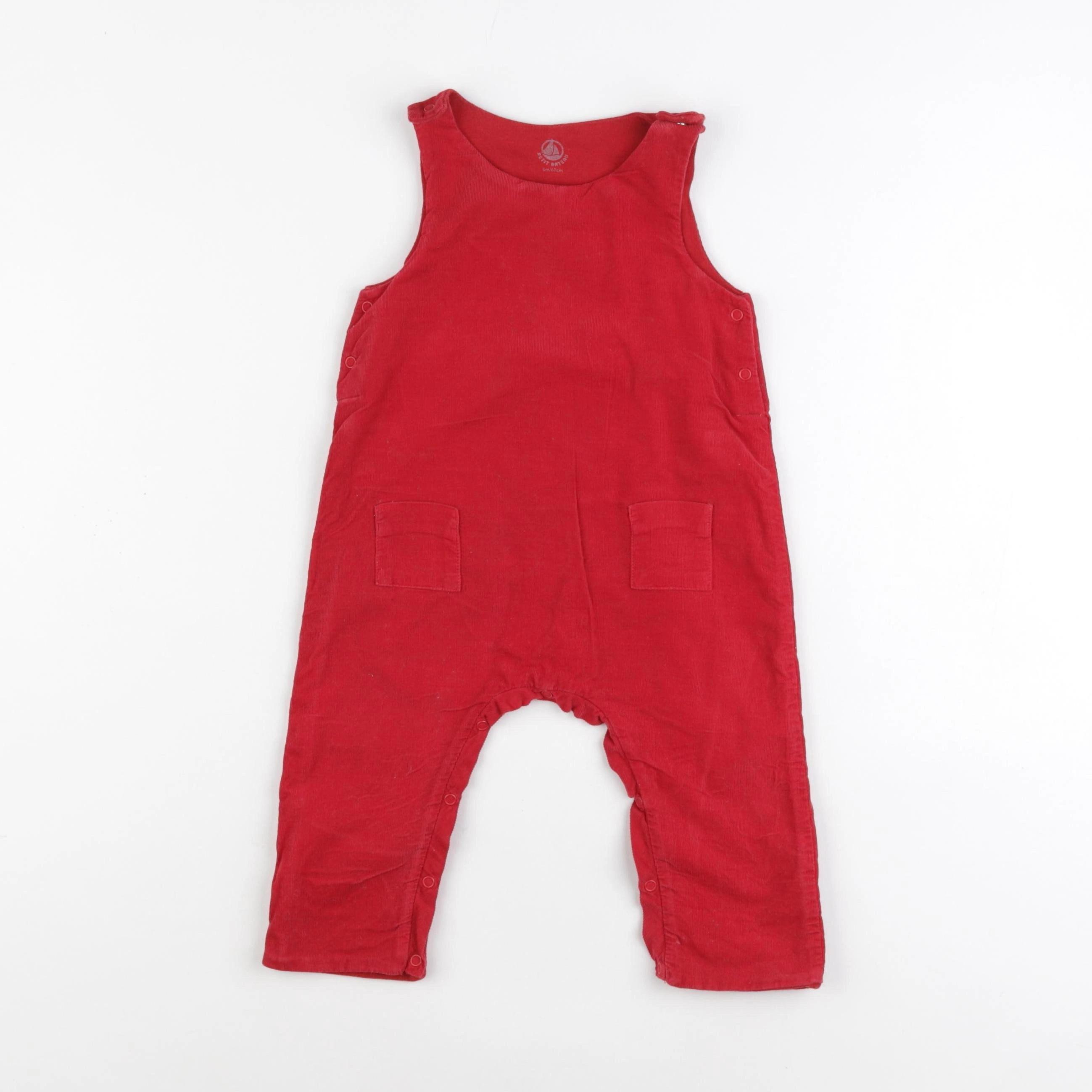 Petit Bateau - salopette rouge - 6 mois
