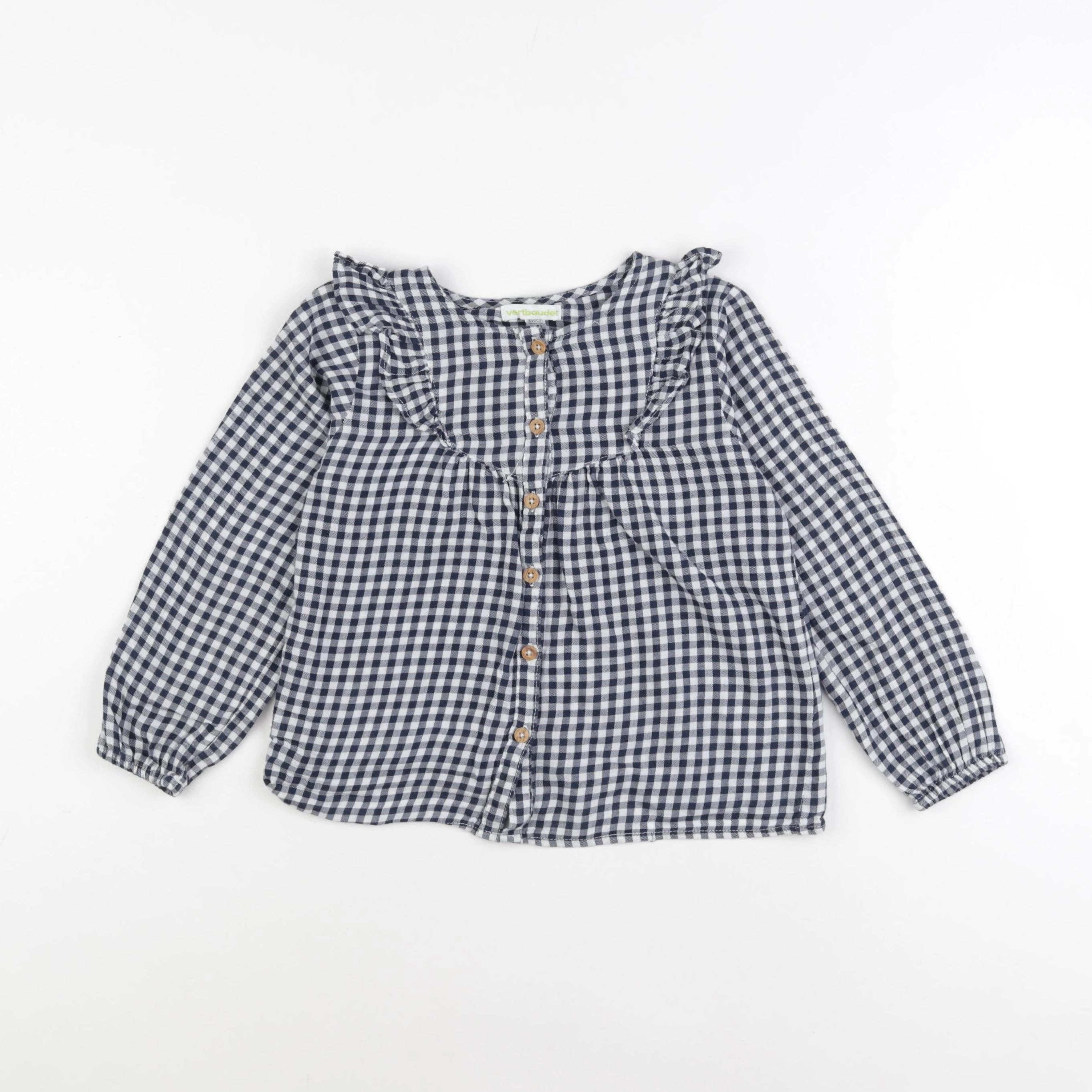 Vertbaudet - blouse blanc, bleu - 6 ans