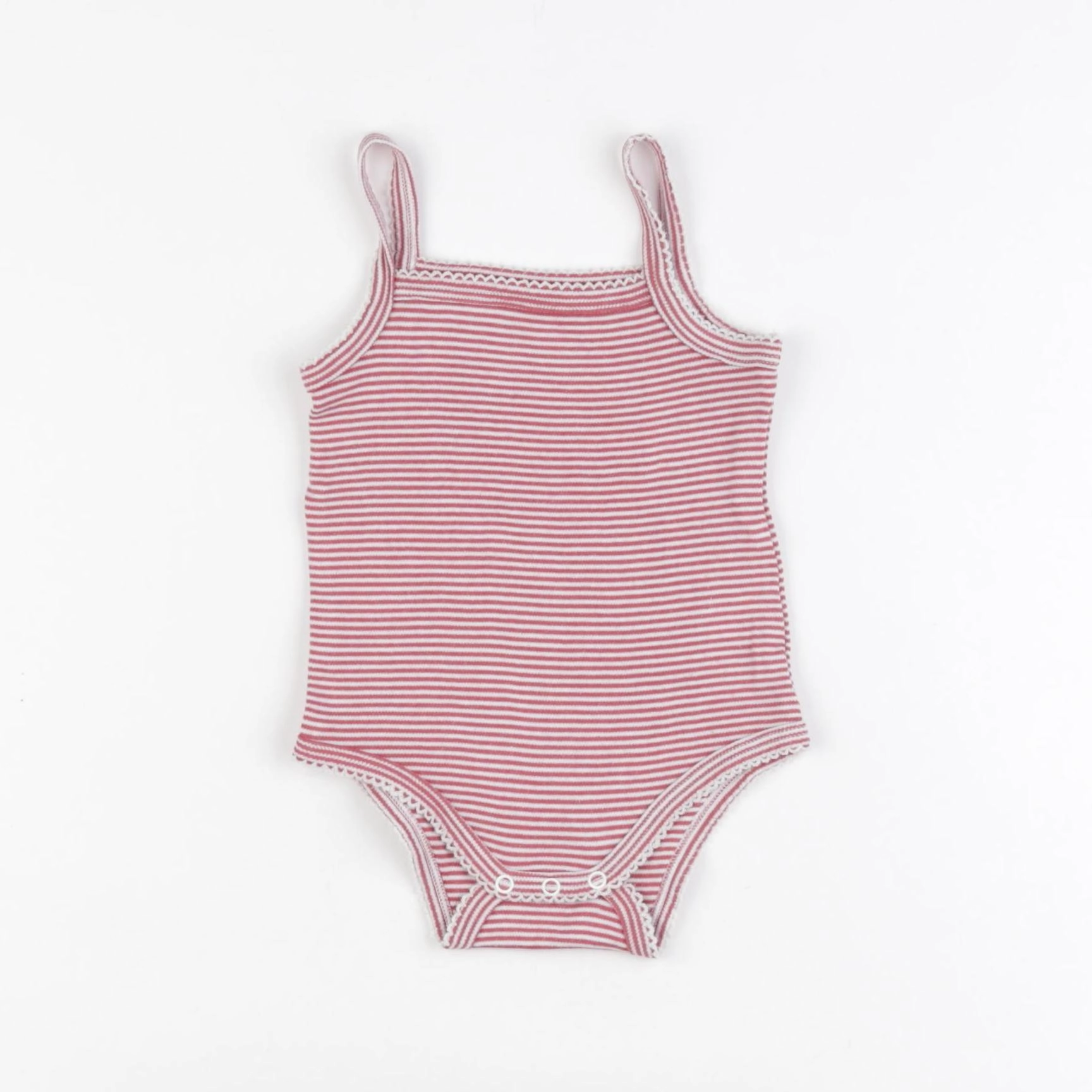 Vertbaudet - body blanc, rose - 9 mois