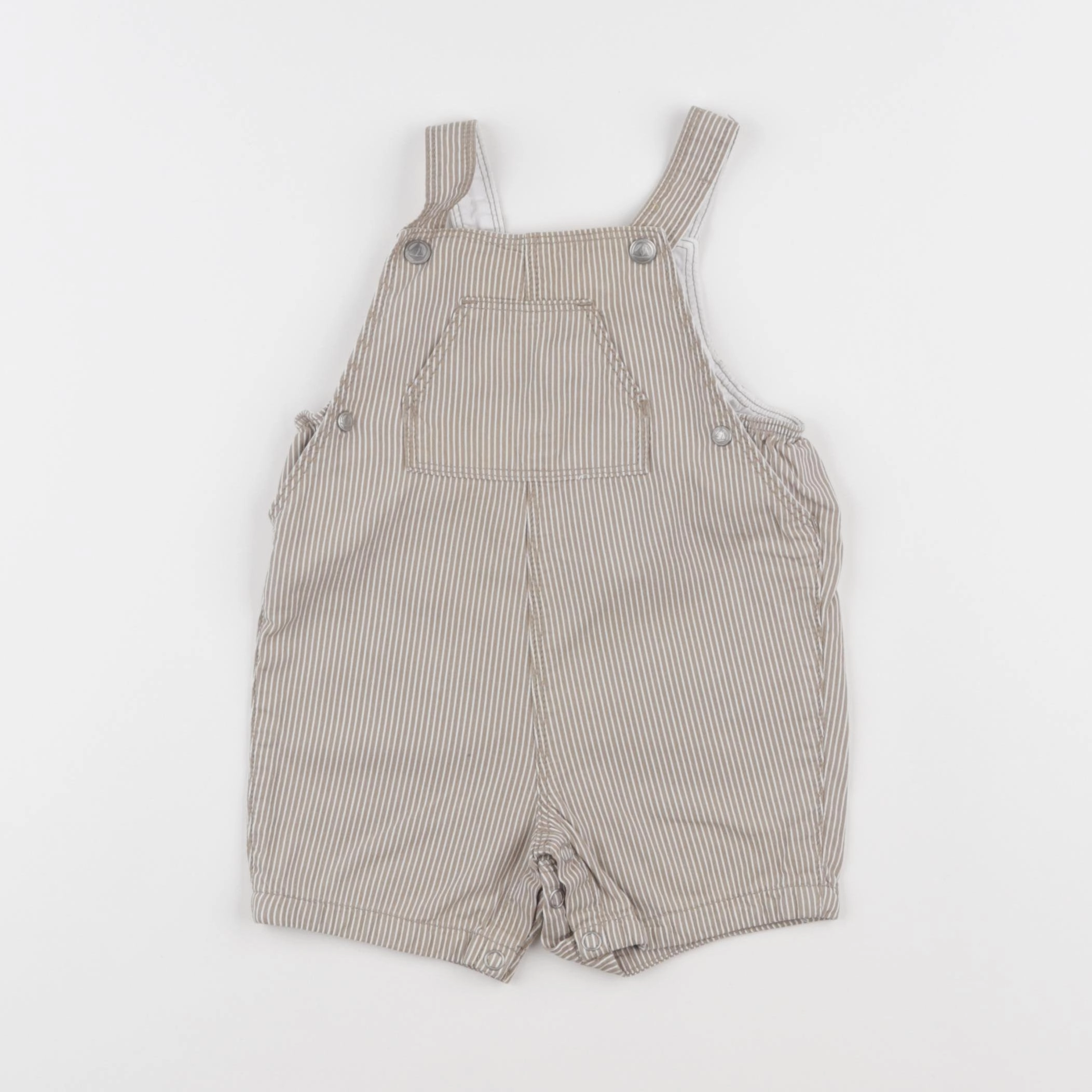 Petit Bateau - salopette blanc, marron - 6 mois
