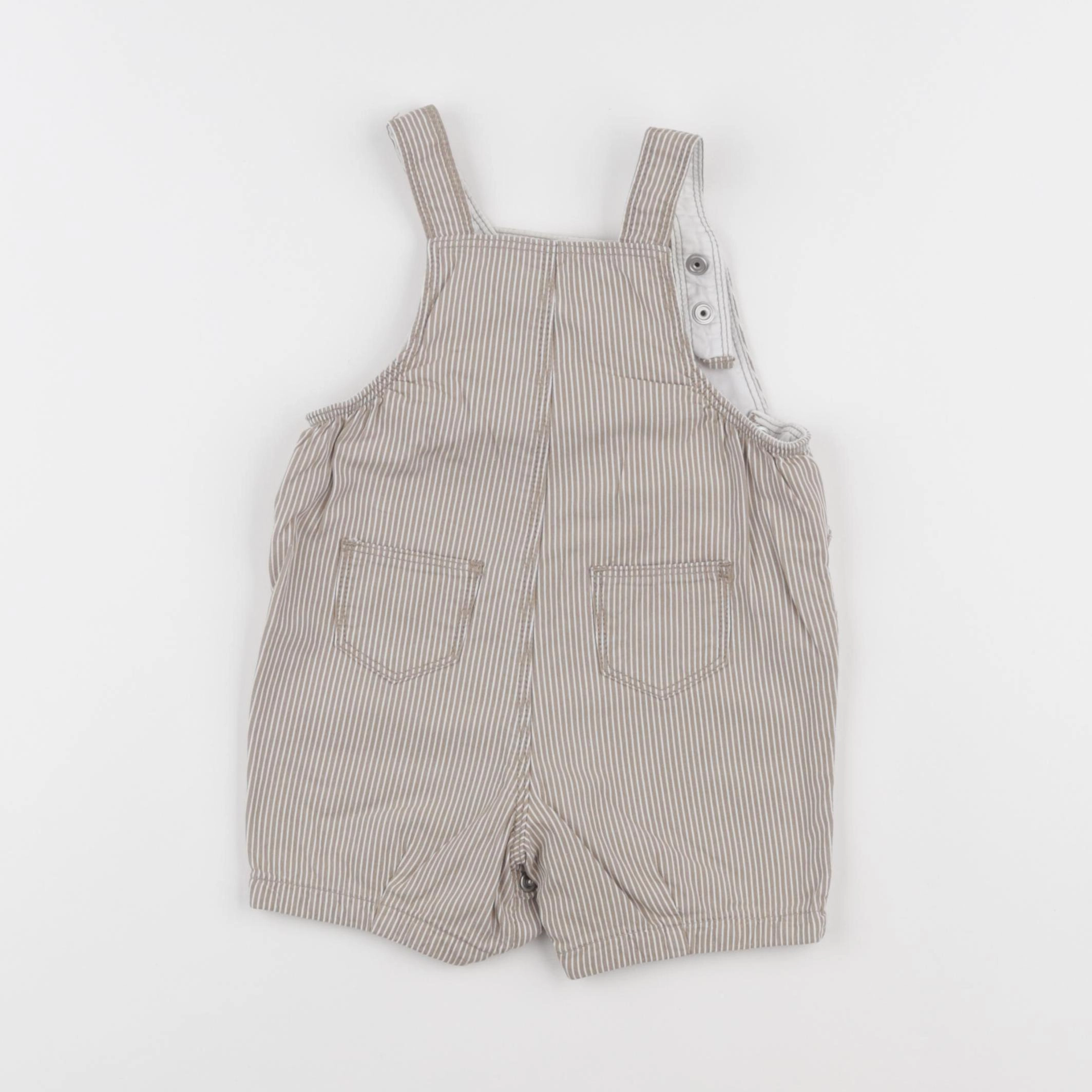 Petit Bateau - salopette blanc, marron - 6 mois