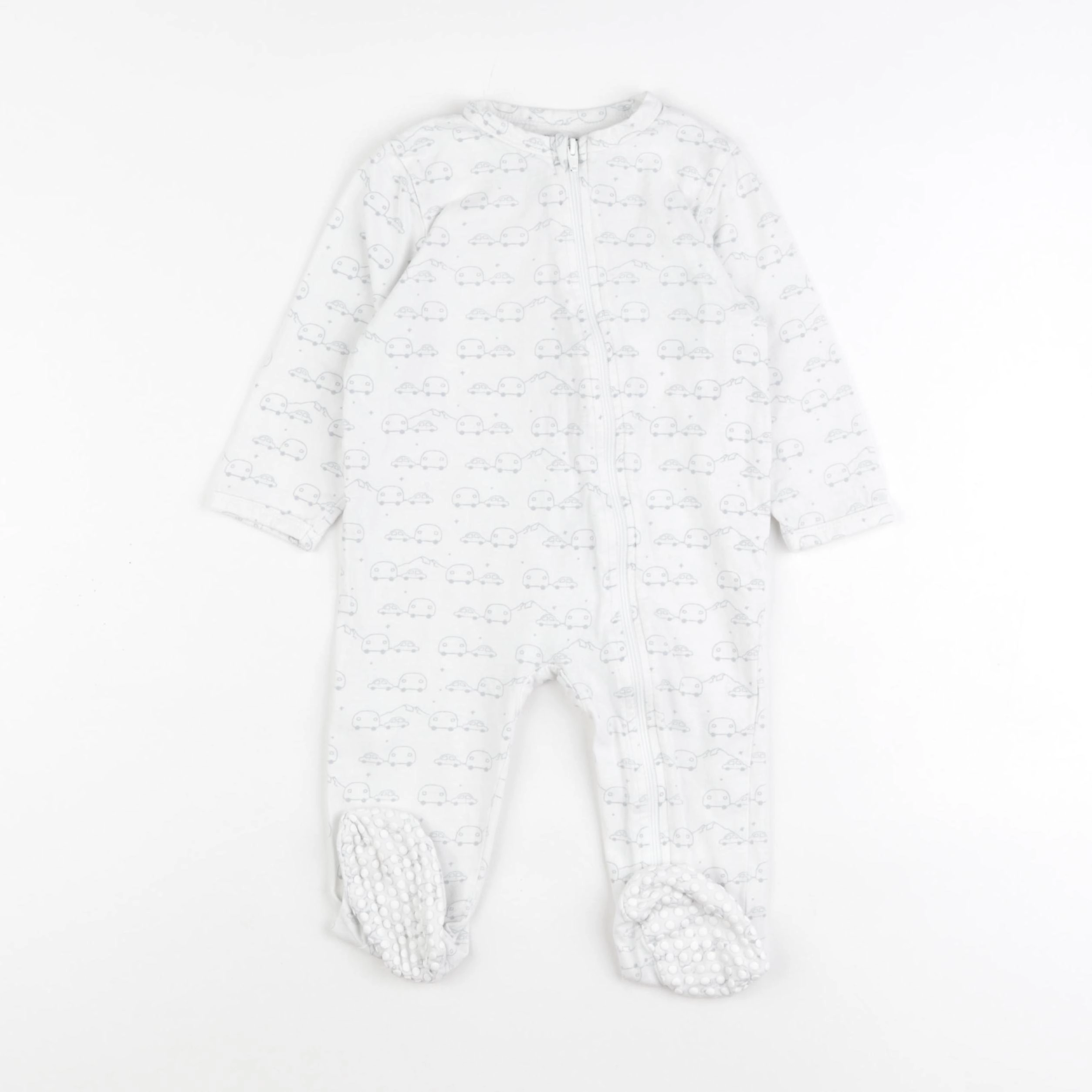 Vertbaudet - pyjama coton blanc, bleu - 12 mois