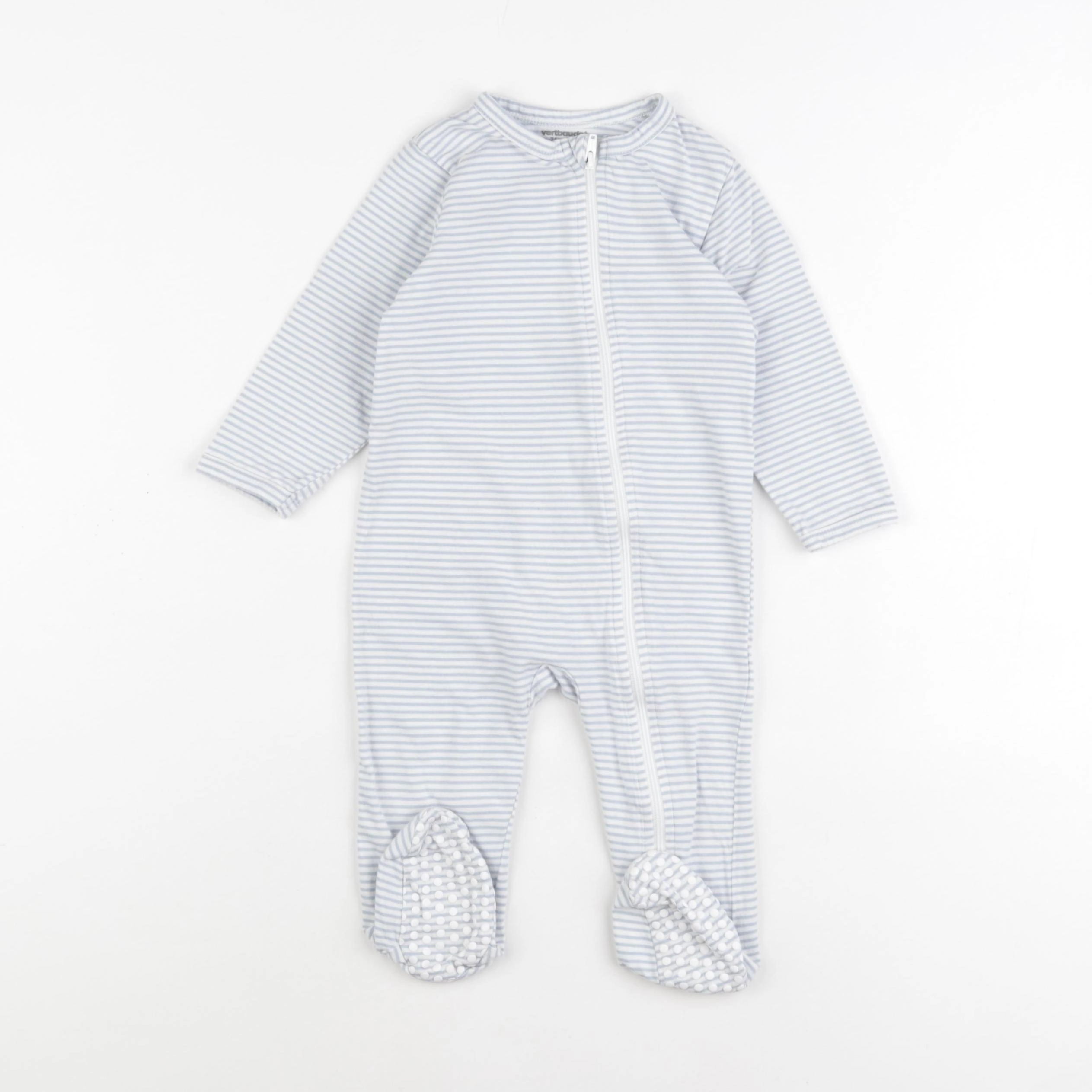 Vertbaudet - pyjama coton blanc, bleu - 12 mois