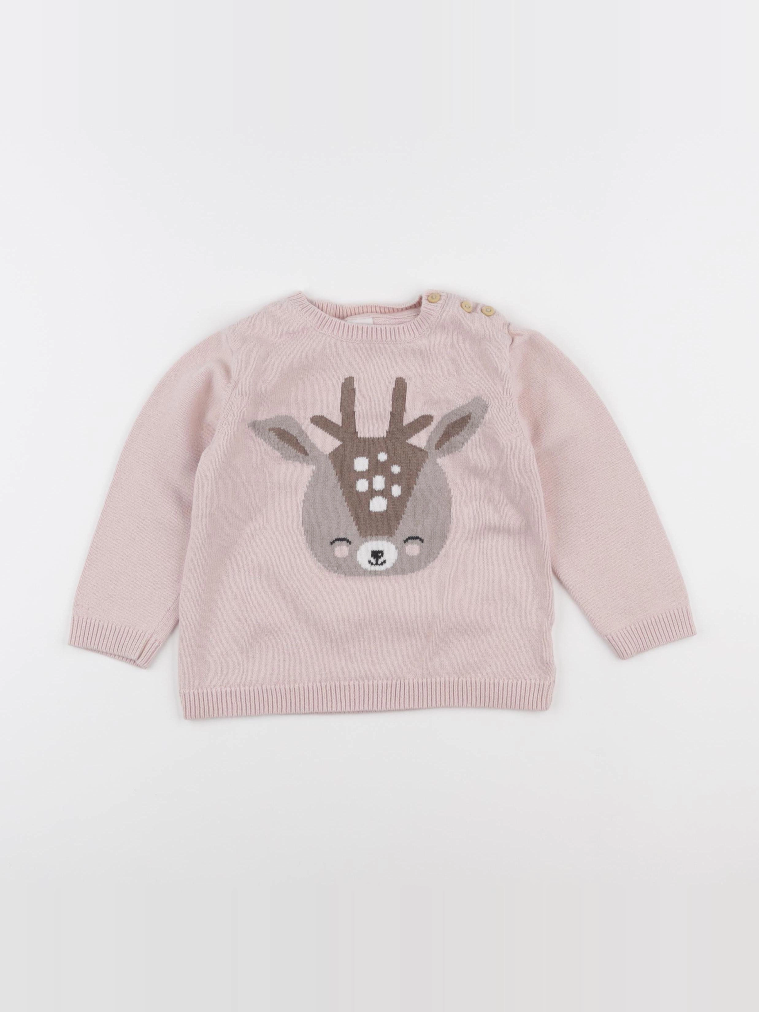 H&M - pull rose - 2/3 ans