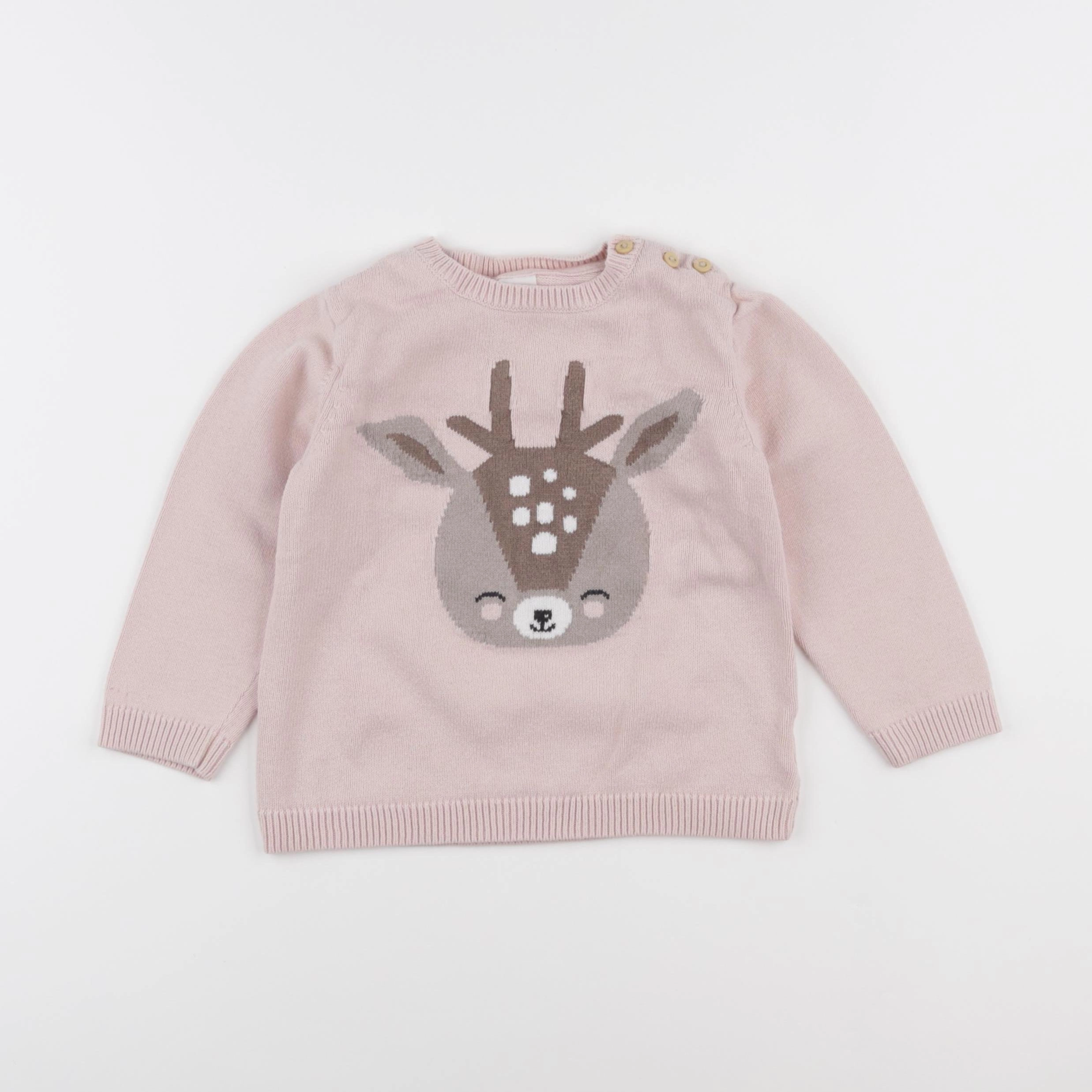 H&M - pull rose - 2/3 ans
