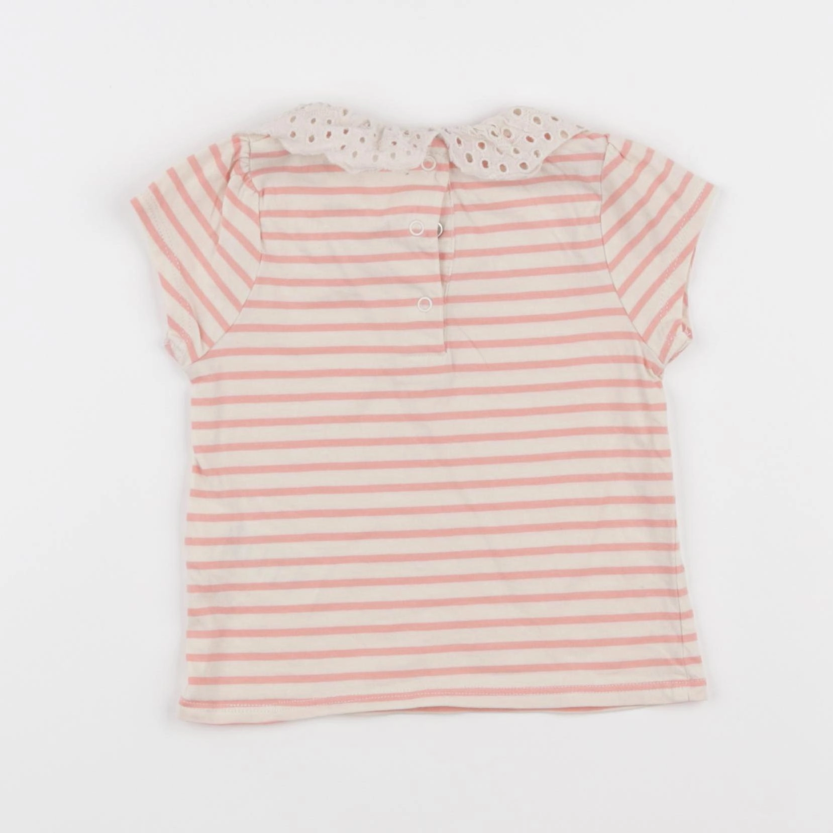 Vertbaudet - tee-shirt rose, beige - 12 mois
