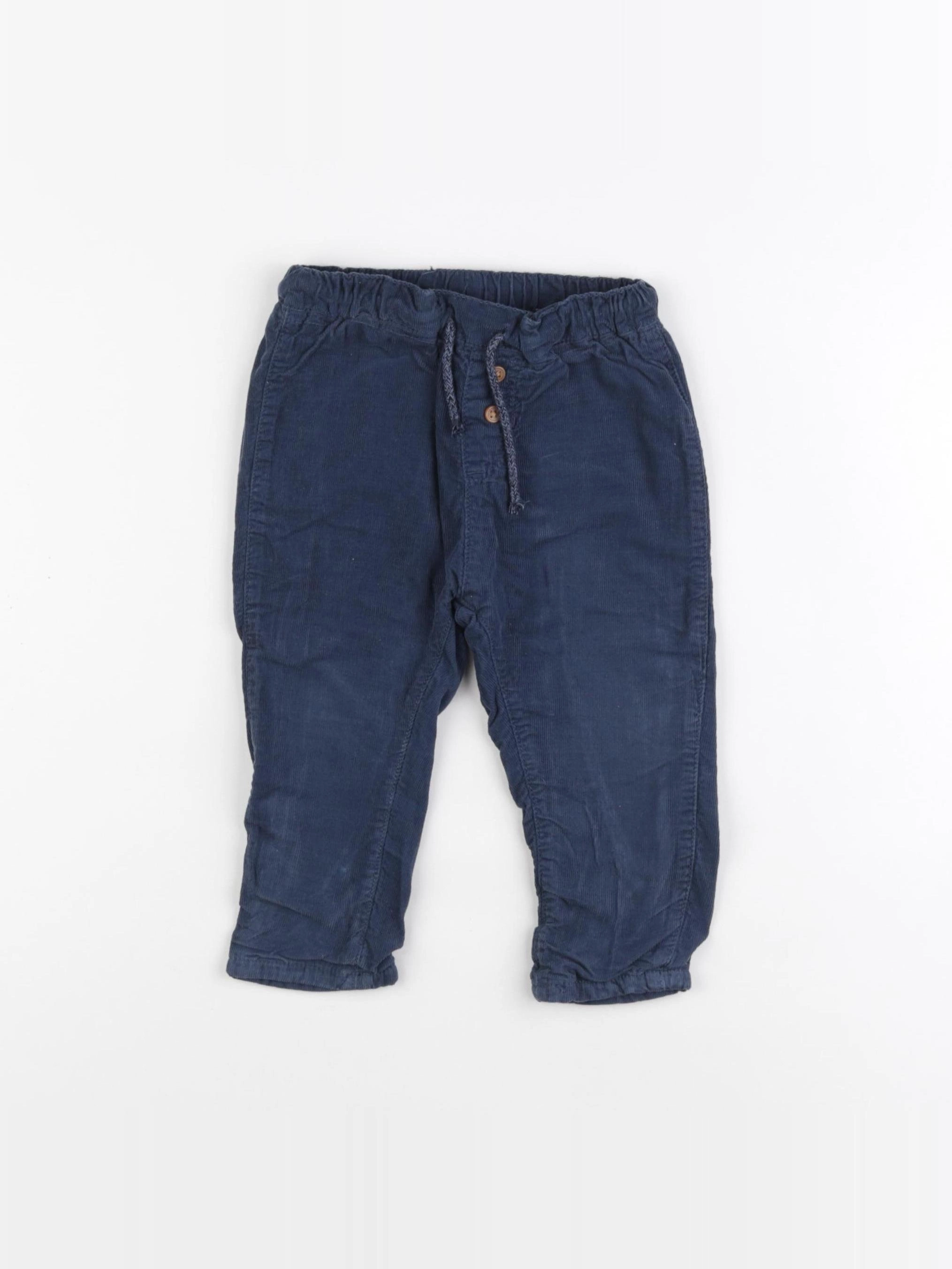 H&M - pantalon bleu - 9/12 mois